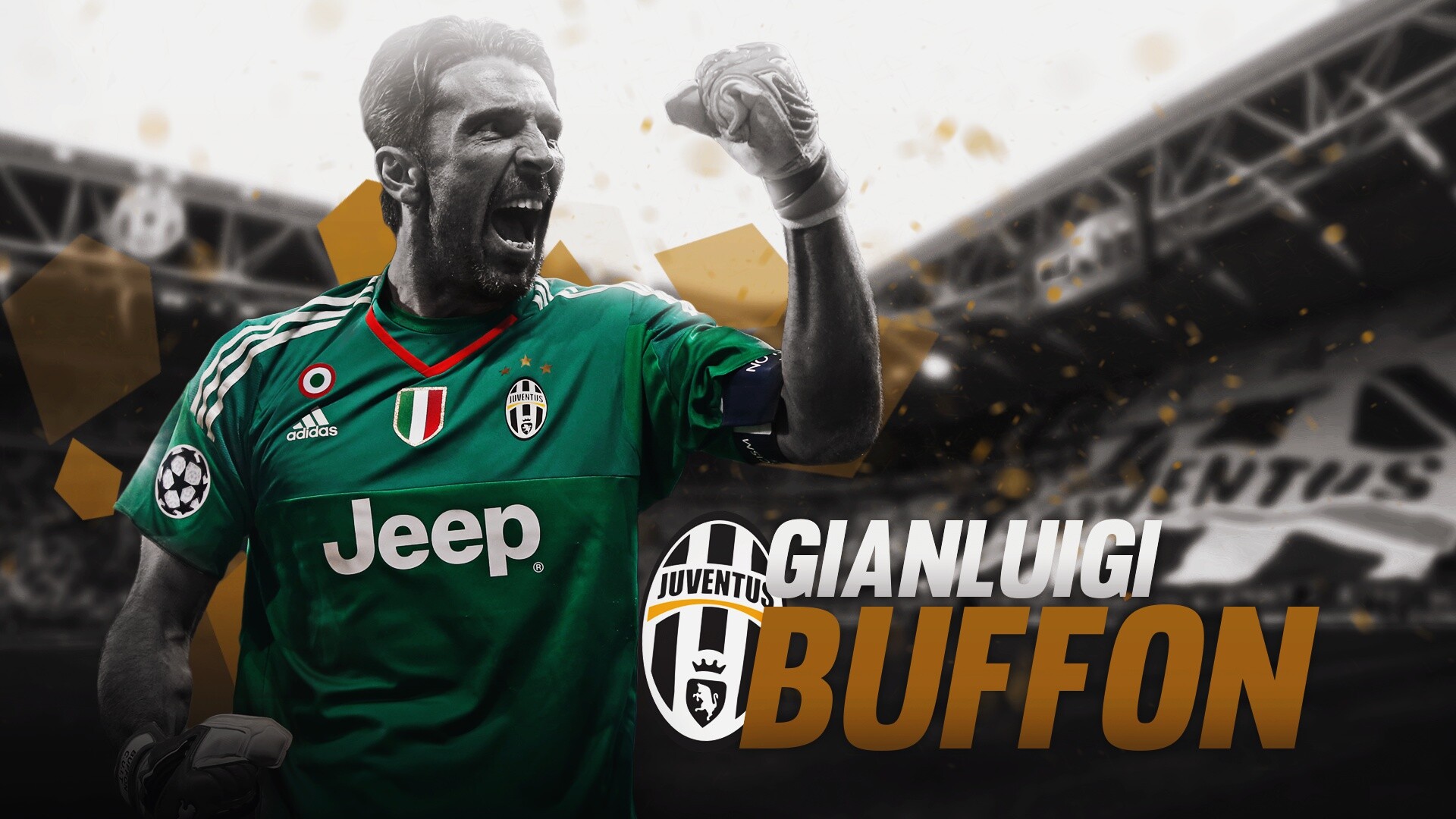 Gianluigi Buffon, Sport logo football player, 1920x1080 Full HD Desktop