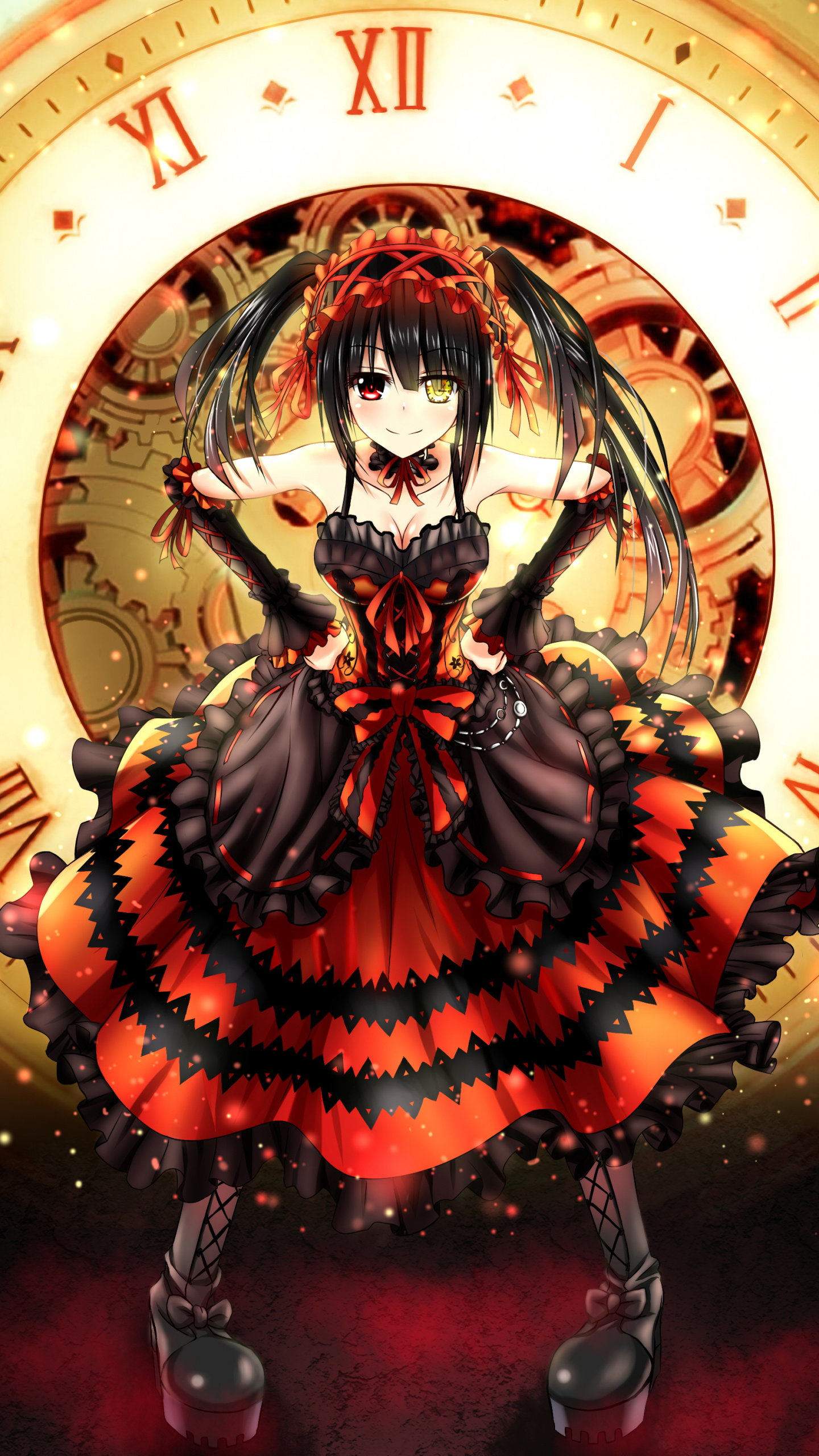 Date A Live Anime, Spirit warfare, Kurumi Tokisaki, Fractured reality, 1440x2560 HD Phone