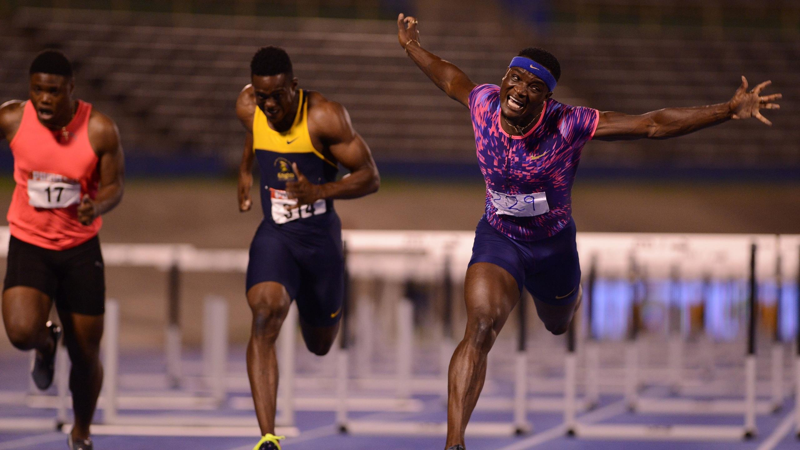 Omar McLeod, Athletics sensation, Track and field star, Sprint success, 2560x1440 HD Desktop