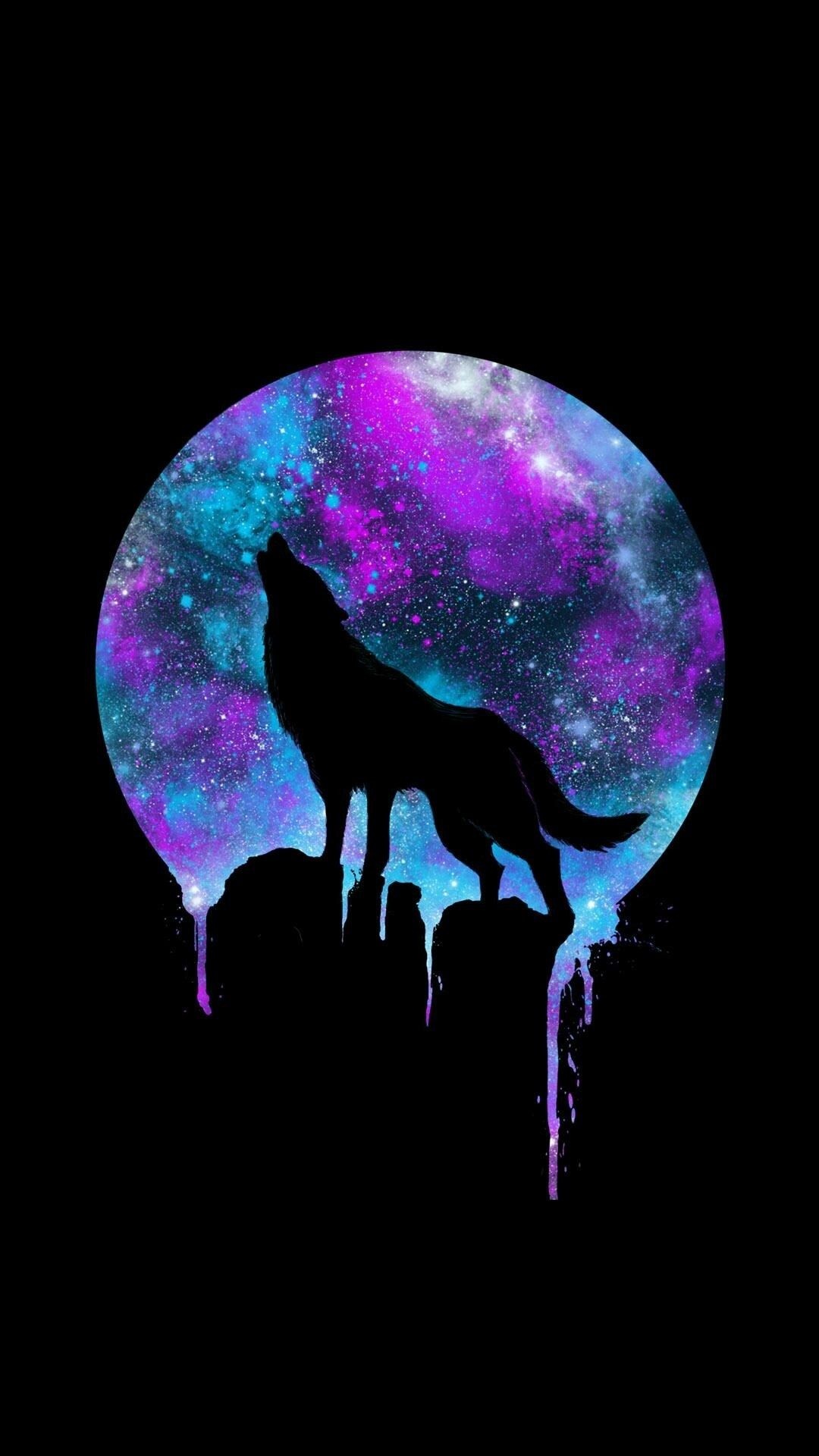 Howling Wolf, Galaxy, Top Free, Backgrounds, 1080x1920 Full HD Phone