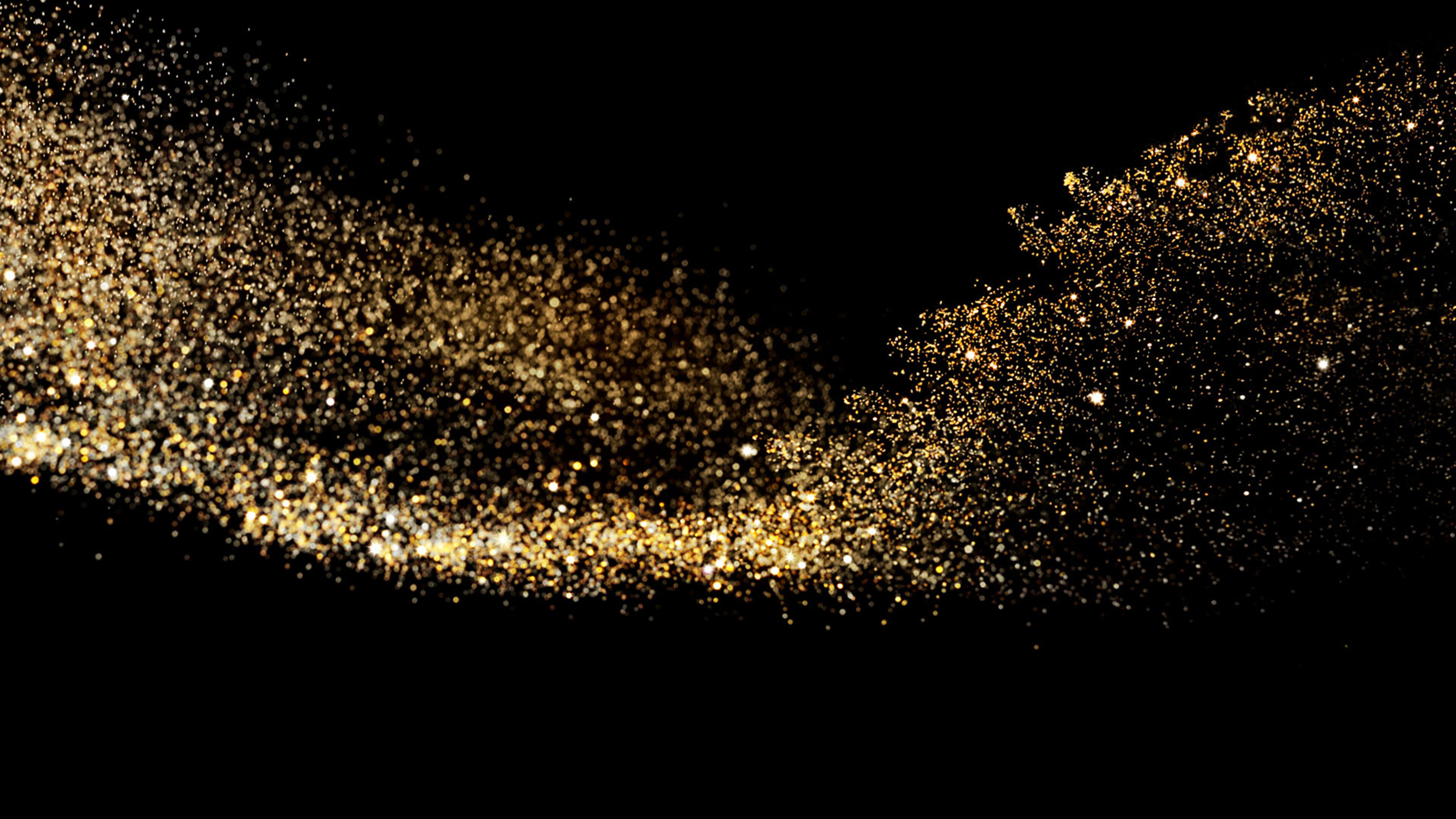 Gold sparkle beauty, Dark pattern wallpaper, Elegant and stylish, Glamorous and eye-catching, 3840x2160 4K Desktop