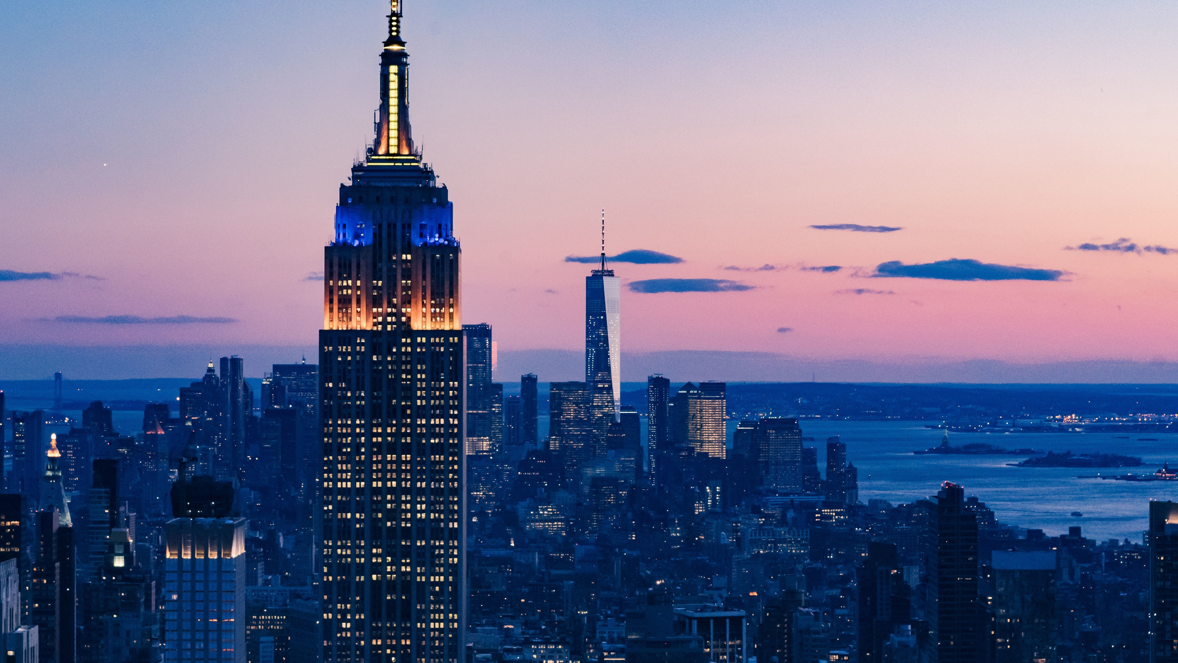 Empire State Building, New York Sunset Wallpaper, 3840x2160 4K Desktop