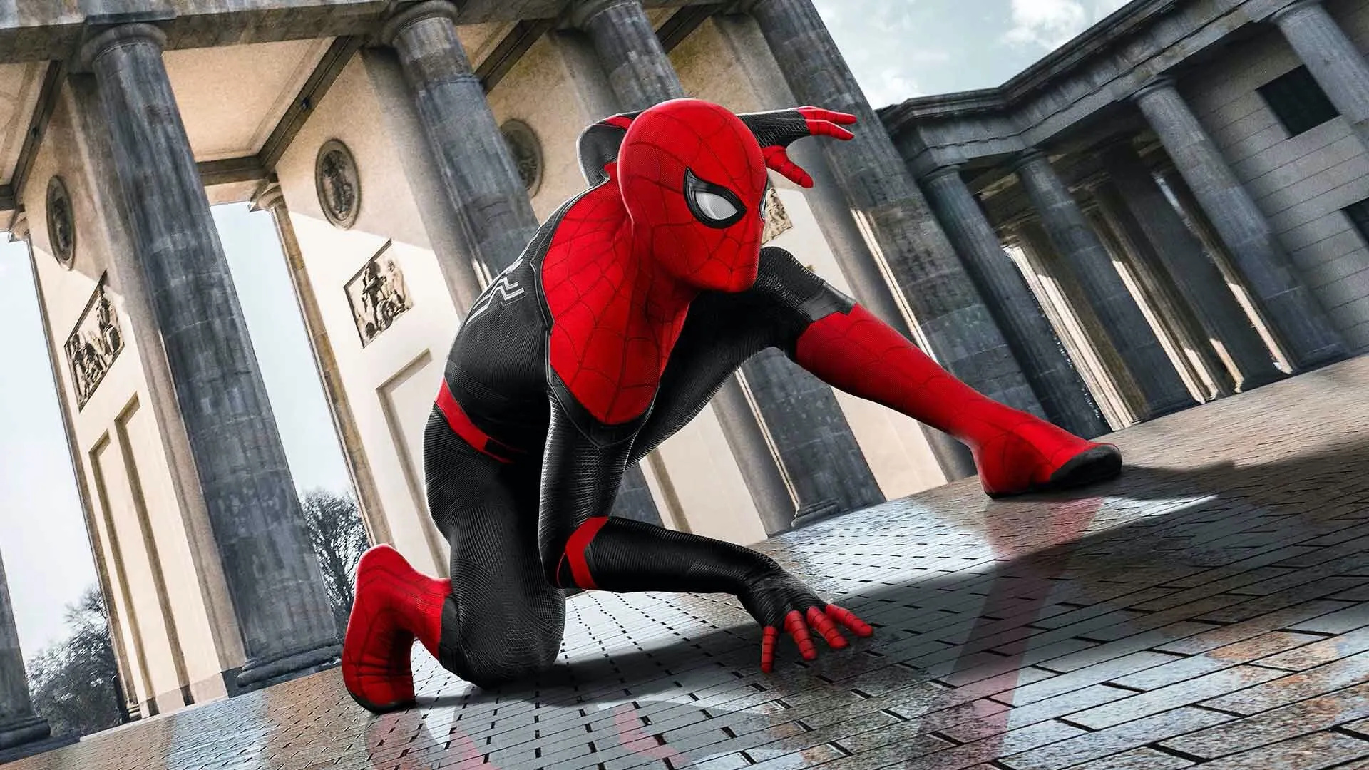 Tom Holland, Spider-Man 3 set photos, suit, 1920x1080 Full HD Desktop