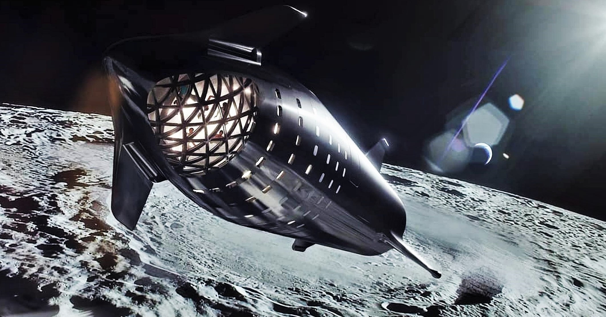 Starship moon landing, Orbital refueling, SpaceX-NASA collaboration, Technological advancement, 2130x1120 HD Desktop