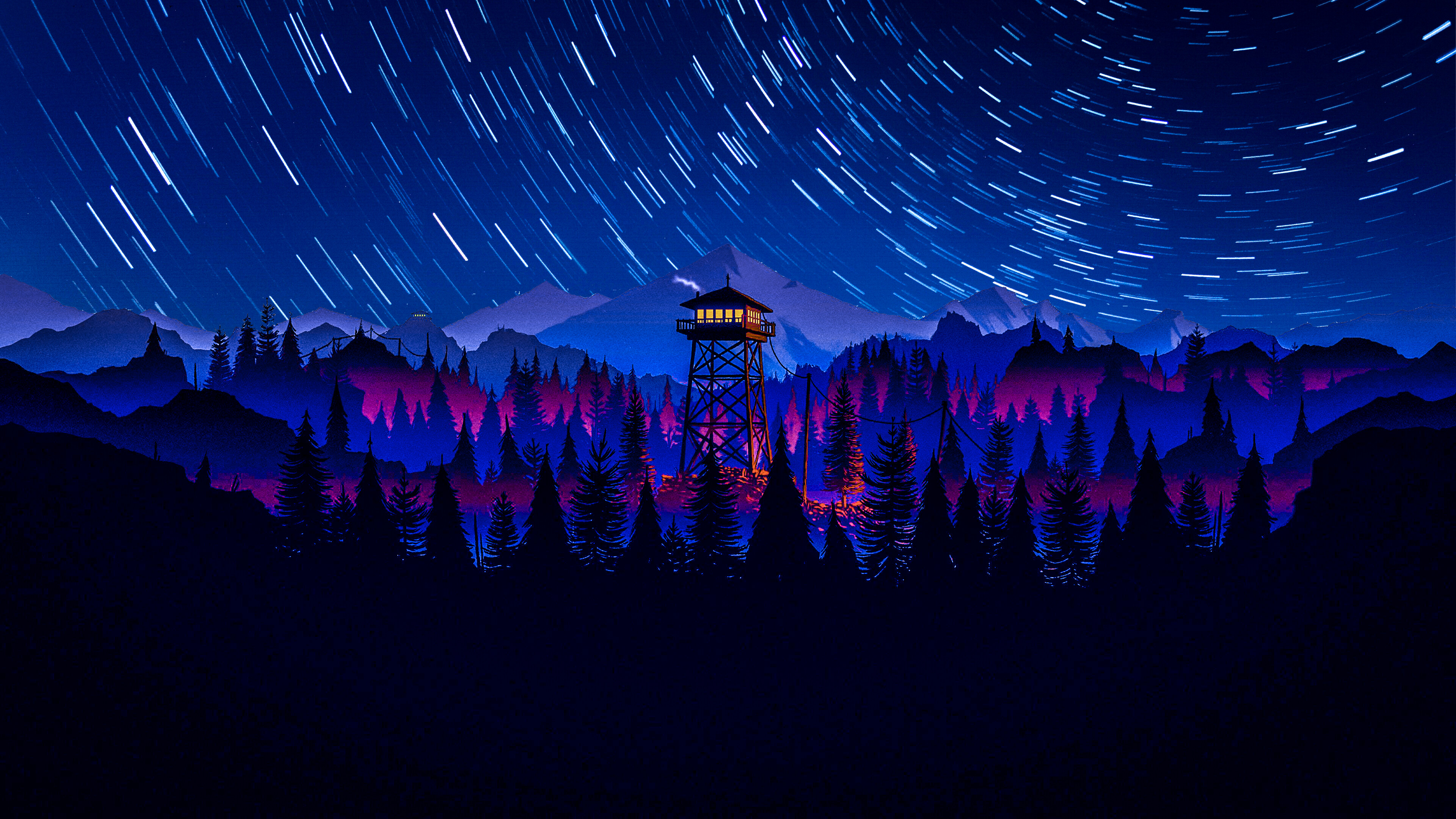 Firewatch, Purple wallpapers, Free backgrounds, 3840x2160 4K Desktop