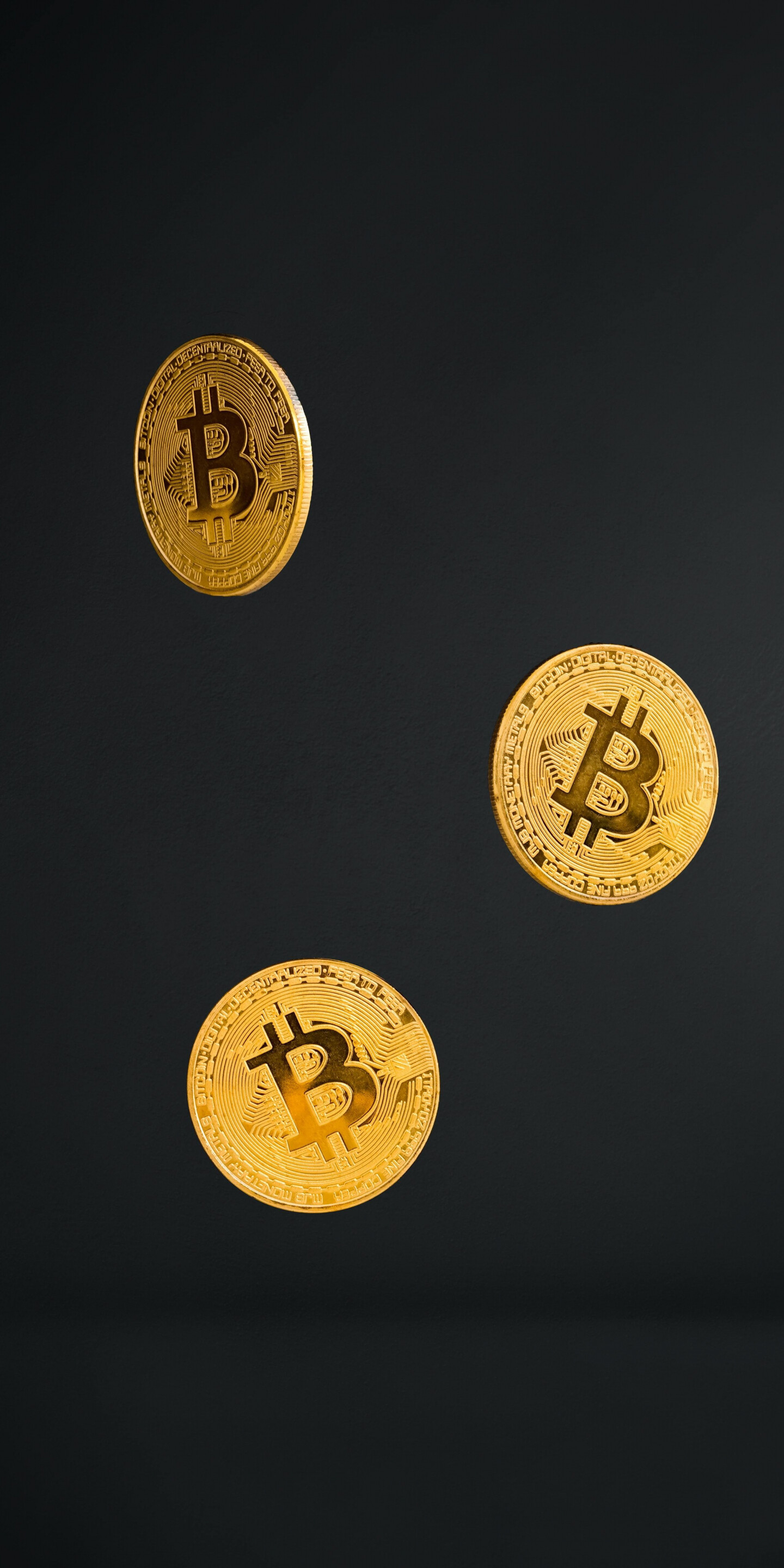 Coins golden, Bitcoin cryptocurrency wallpaper, LG V30, 1440x2880 HD Phone