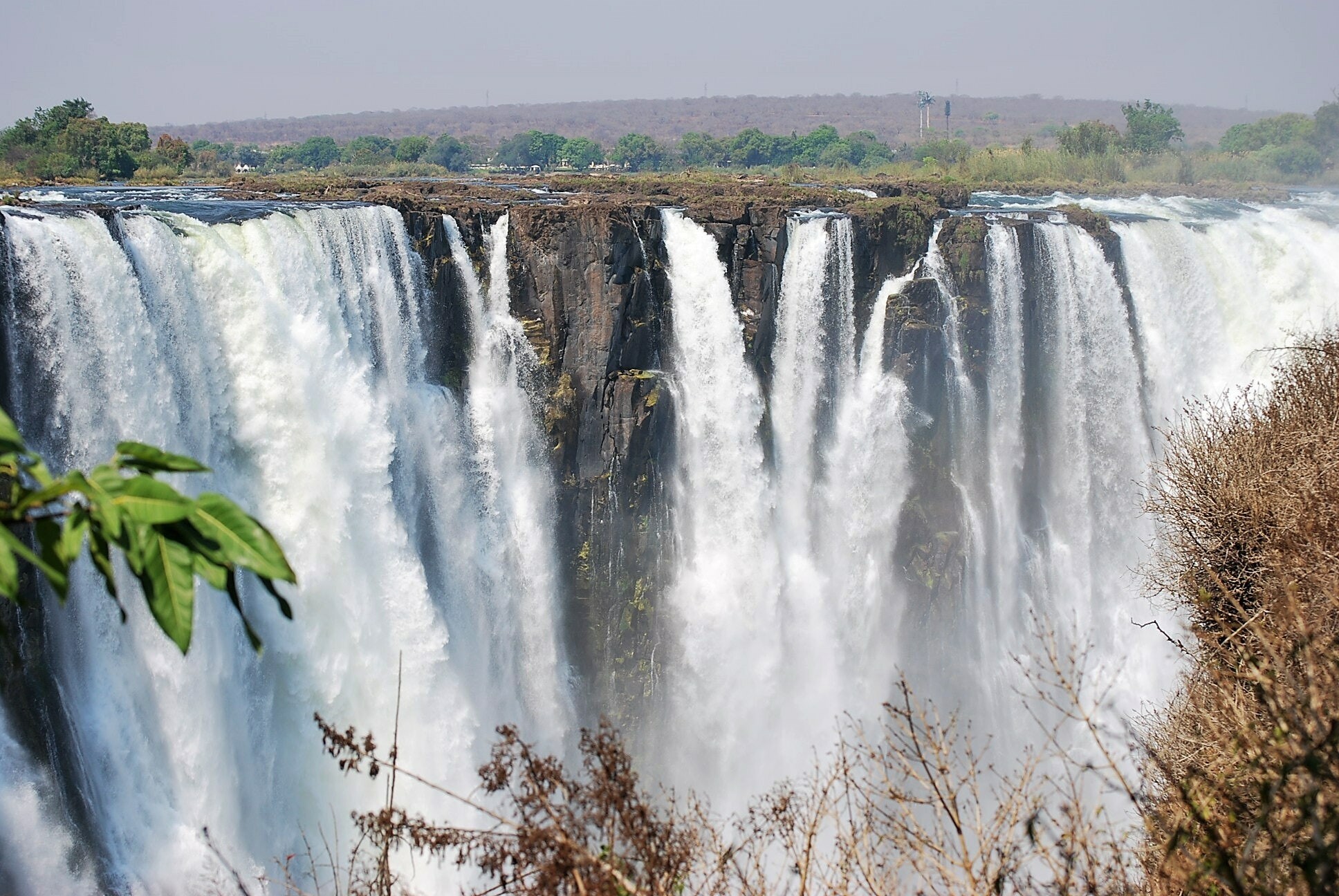 Wildlife safari, Waterfall view, Botswana, Zambia, 1940x1300 HD Desktop