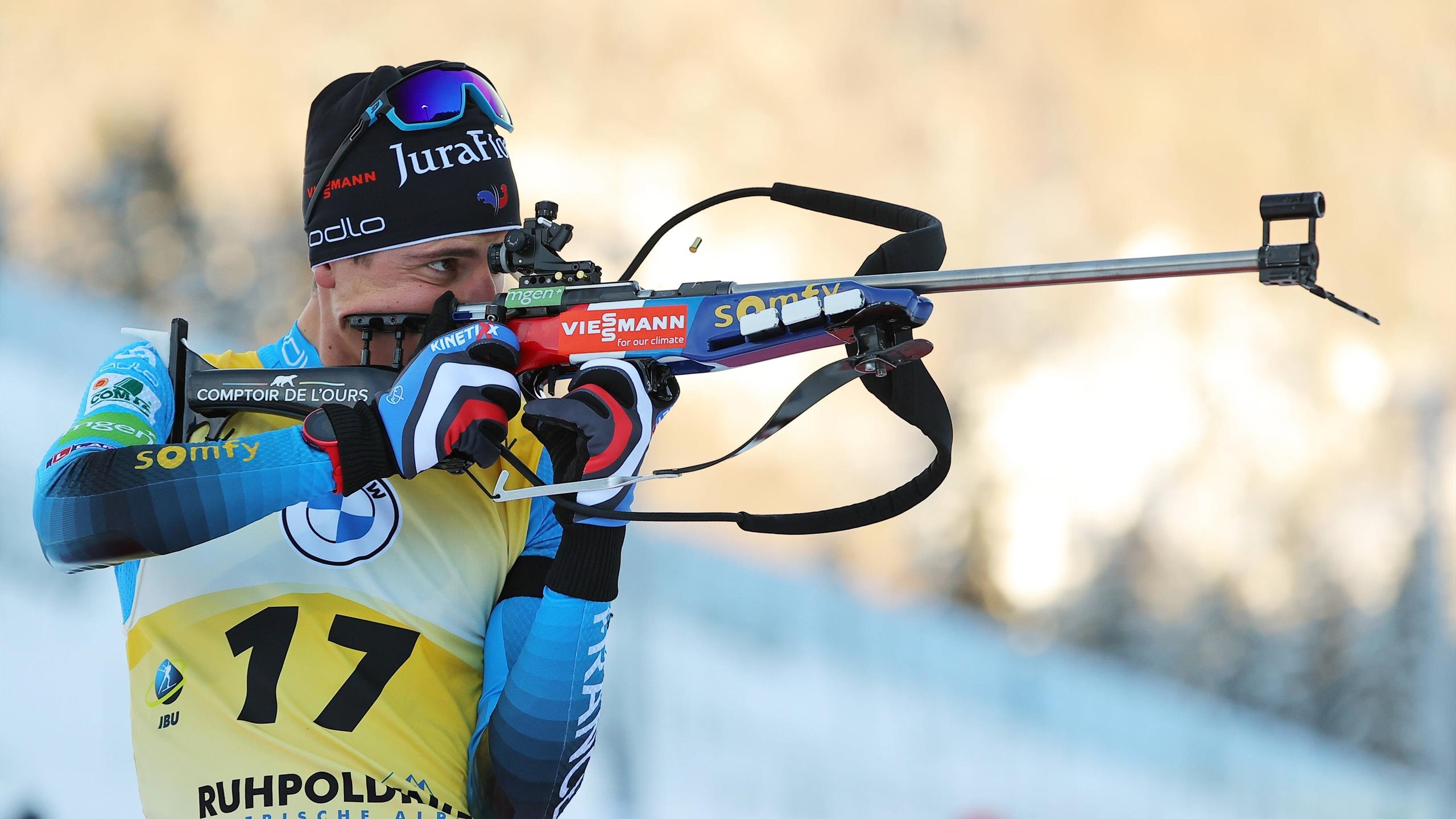 IBU Biathlon World Cup 2022, Quentin Fillon Maillet Wallpaper, 2560x1440 HD Desktop