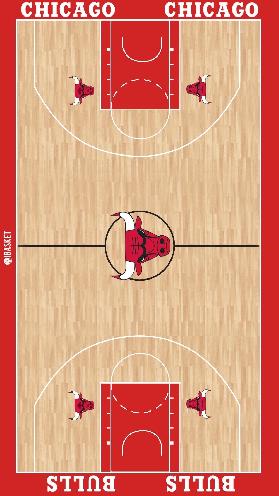 Chicago Bulls, Sports team, Court, Jordan logo, 1080x1920 Full HD Phone