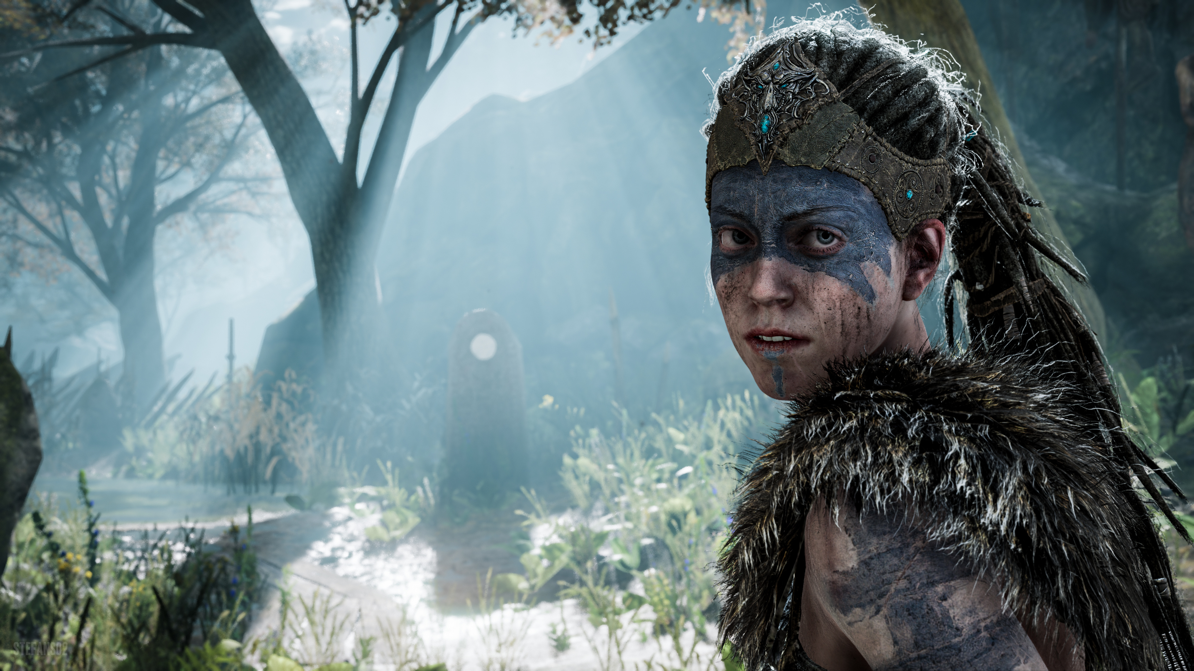 Hellblade Senua's Sacrifice, 4K resolution, Stunning visuals, Dark fantasy world, 3840x2160 4K Desktop