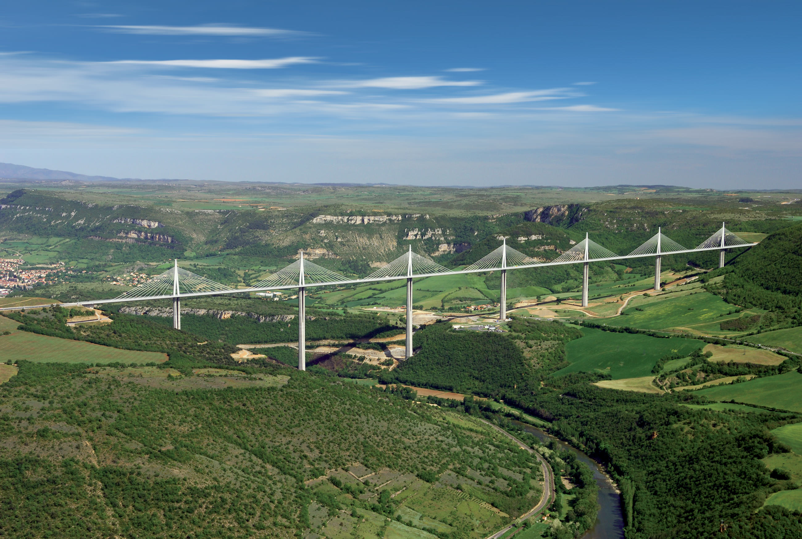 Millau Bridge, Architectural beauty, Aveyron's charm, Tourist's delight, 2600x1750 HD Desktop