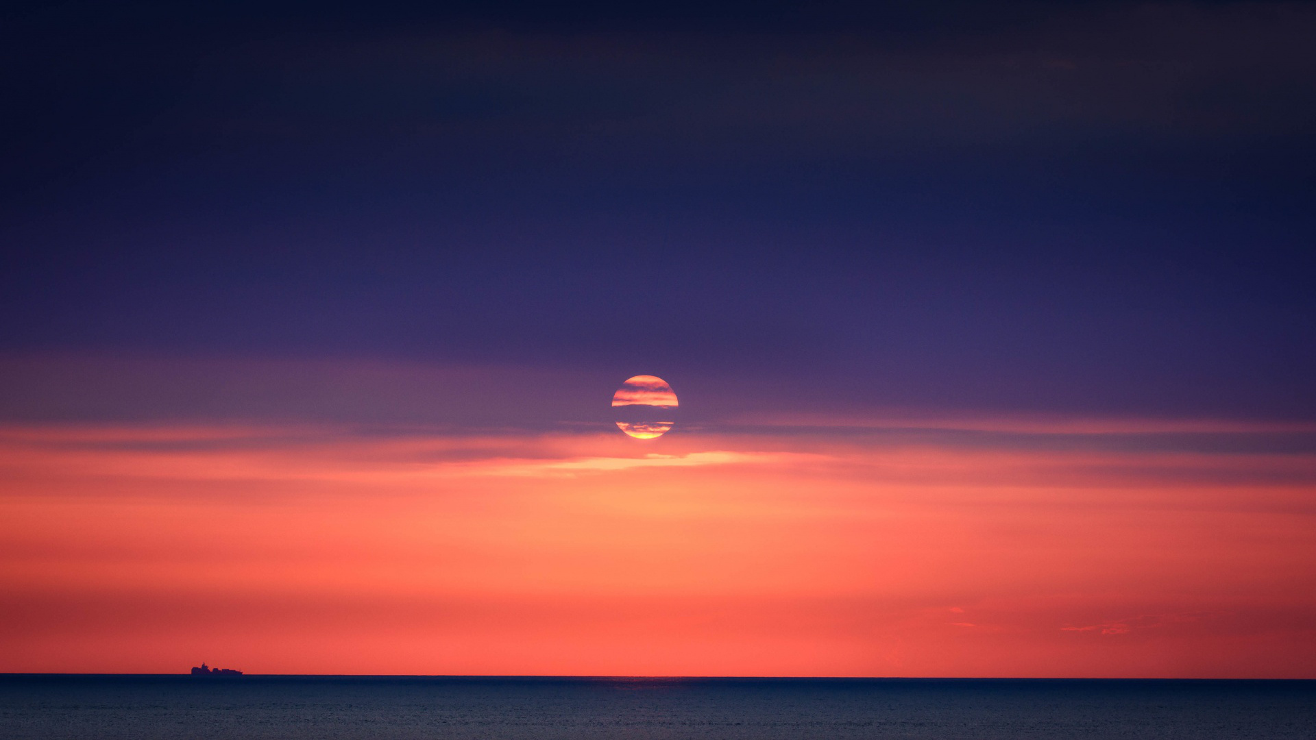 East China Sea, Skyline panorama, Stunning sunset, Scenic beauty, 1920x1080 Full HD Desktop