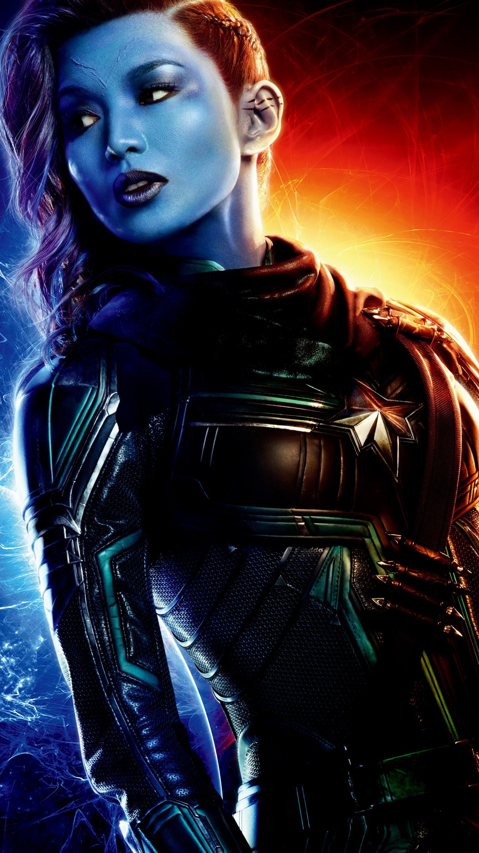 Minn-Erva, Captain Marvel 2019 phone wallpaper, Moviemania, 1540x2740 HD Phone