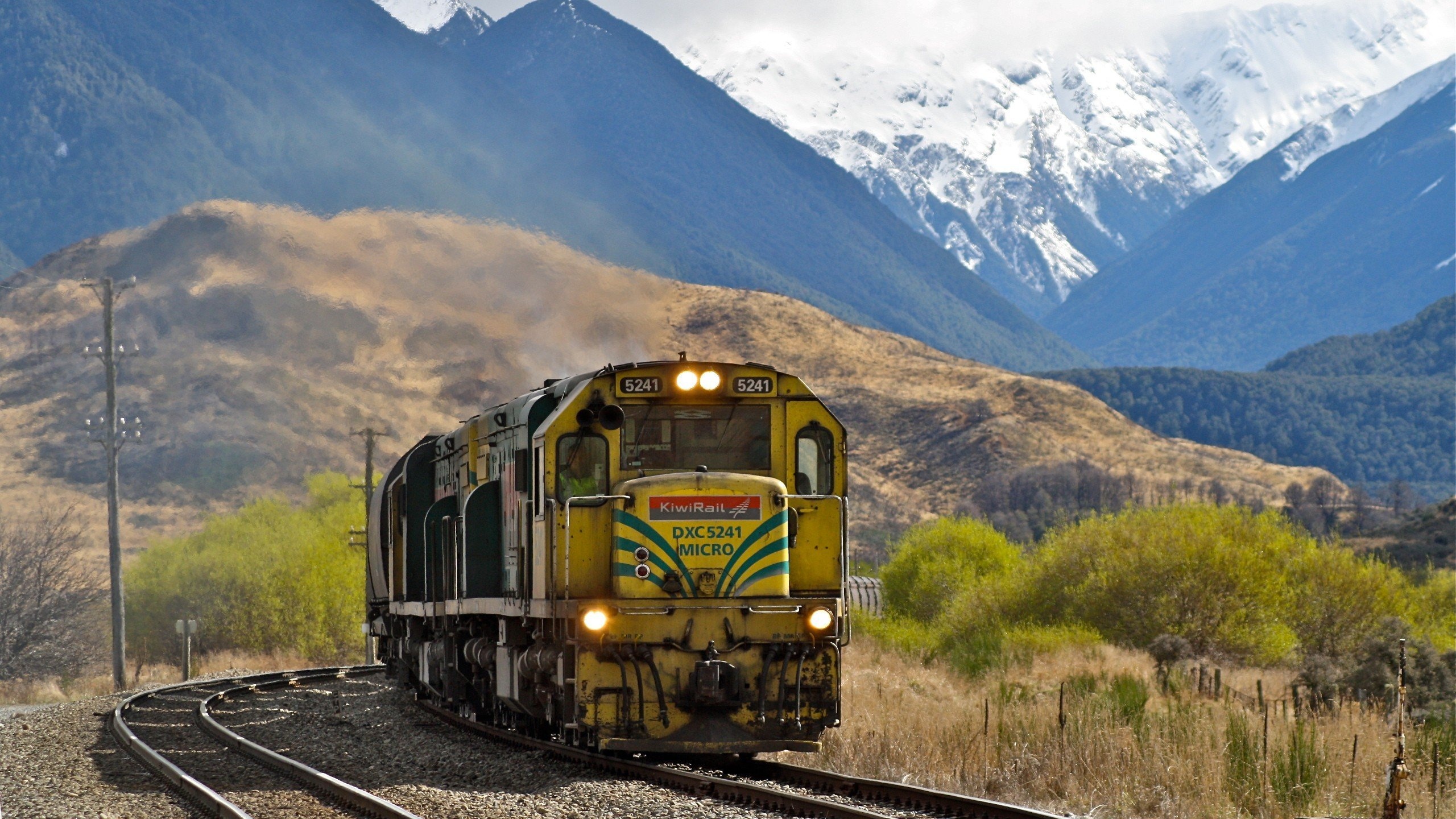 Mountains, Trains Wallpaper, 2560x1440 HD Desktop