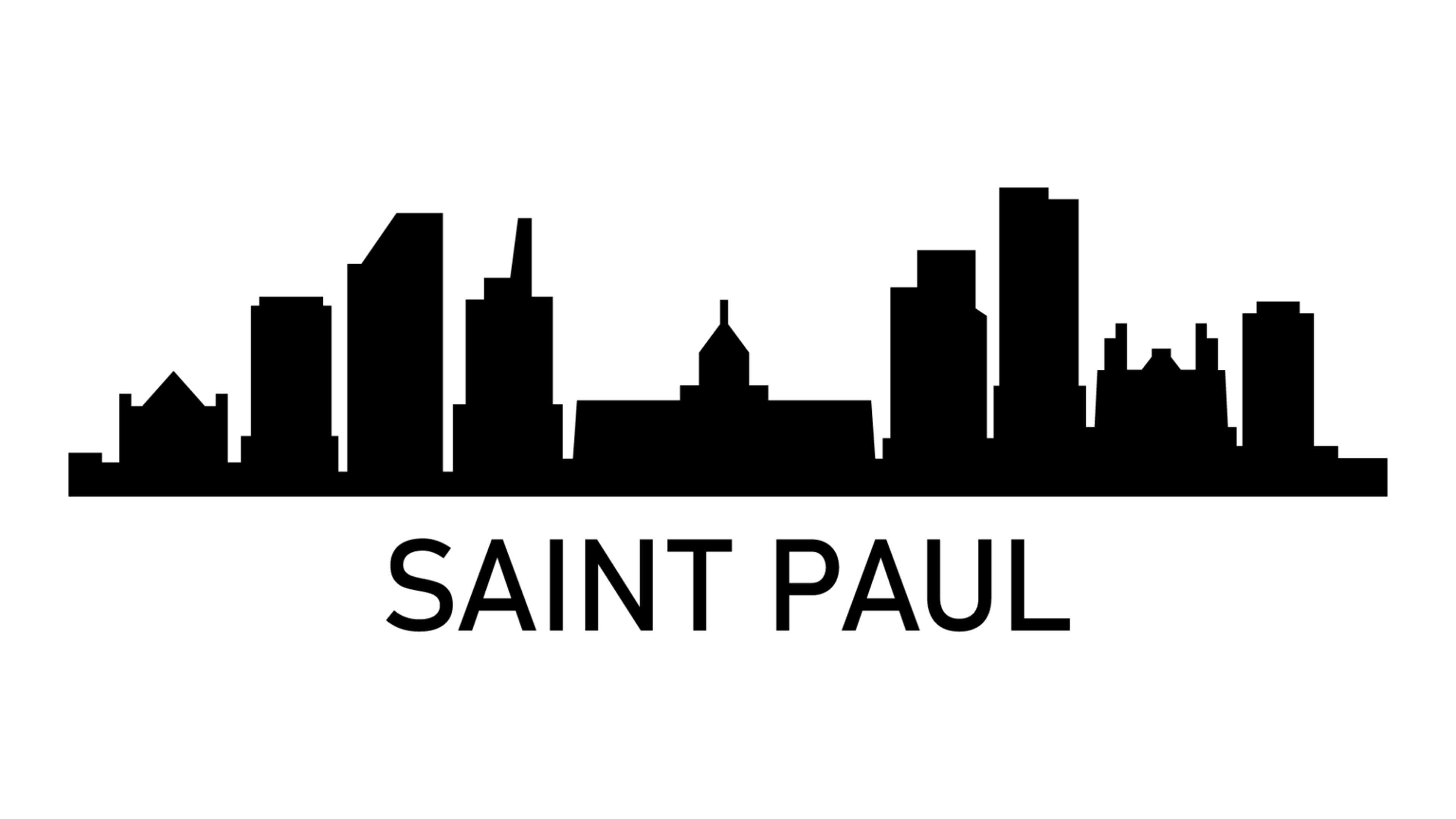 Saint Paul, Skyline view, White background, Stock video, 3840x2160 4K Desktop