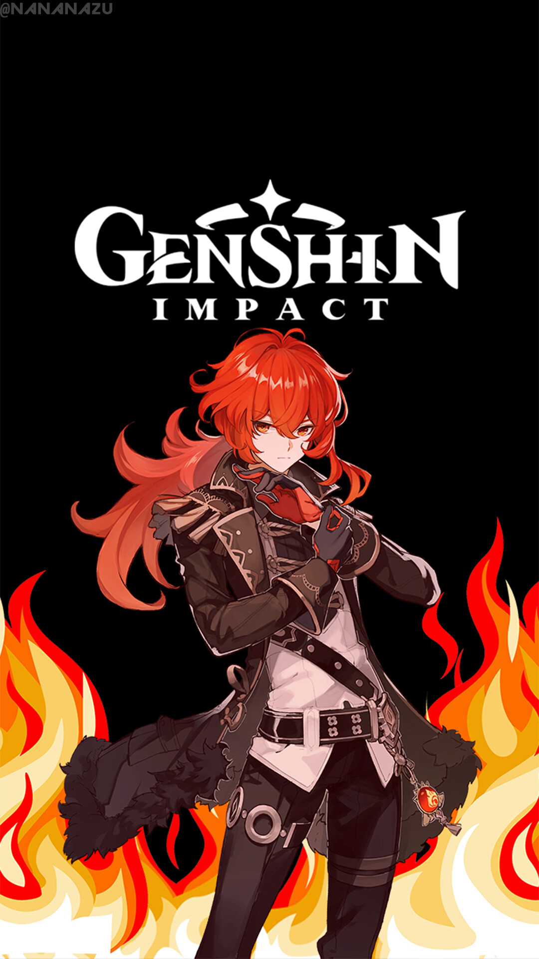 Genshin Impact, Diluc, Android wallpaper, Anime, 1080x1920 Full HD Phone