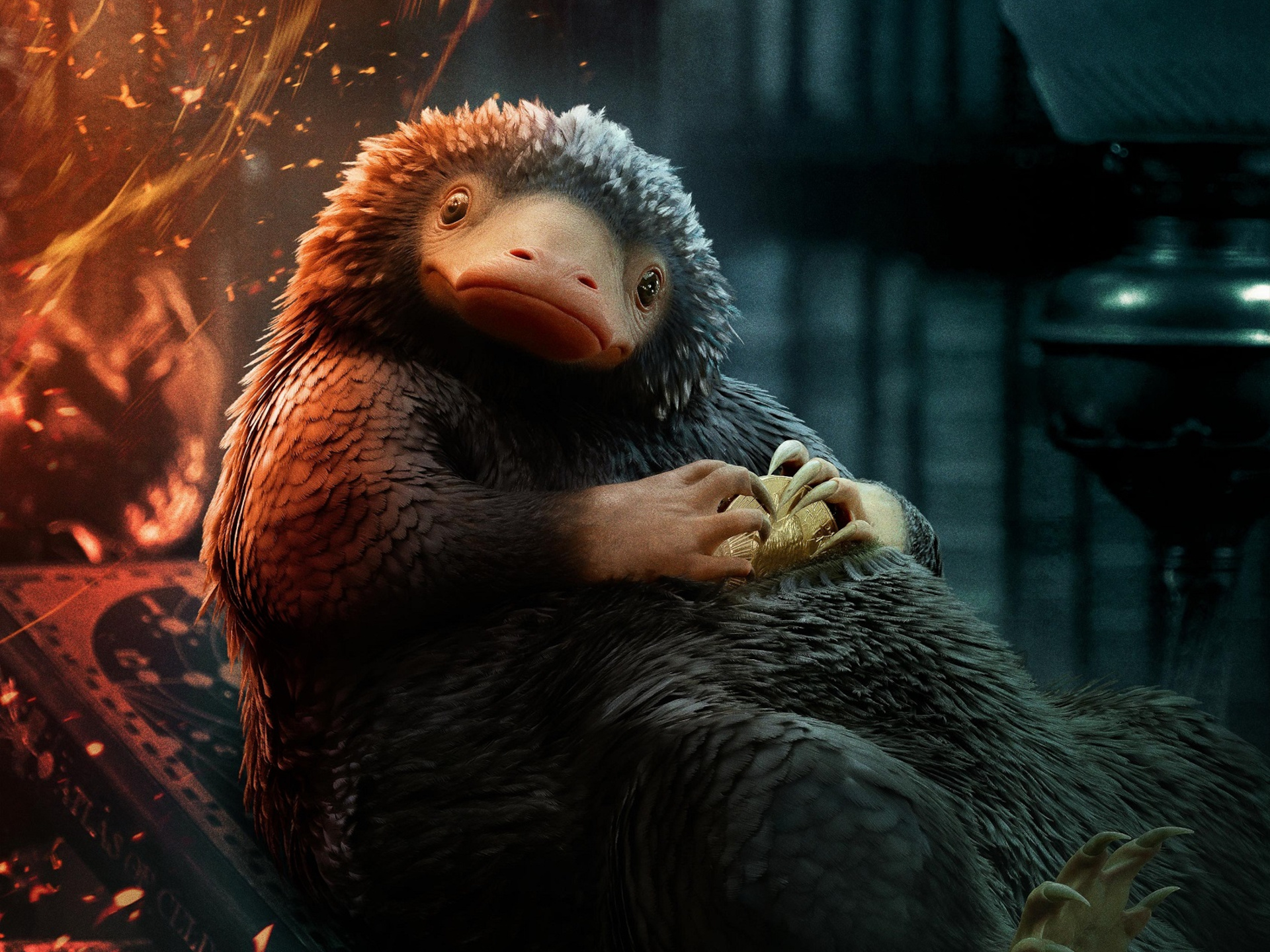 Niffler, Fantastic Beasts, Secrets of Dumbledore, Wallpaper, 1920x1440 HD Desktop