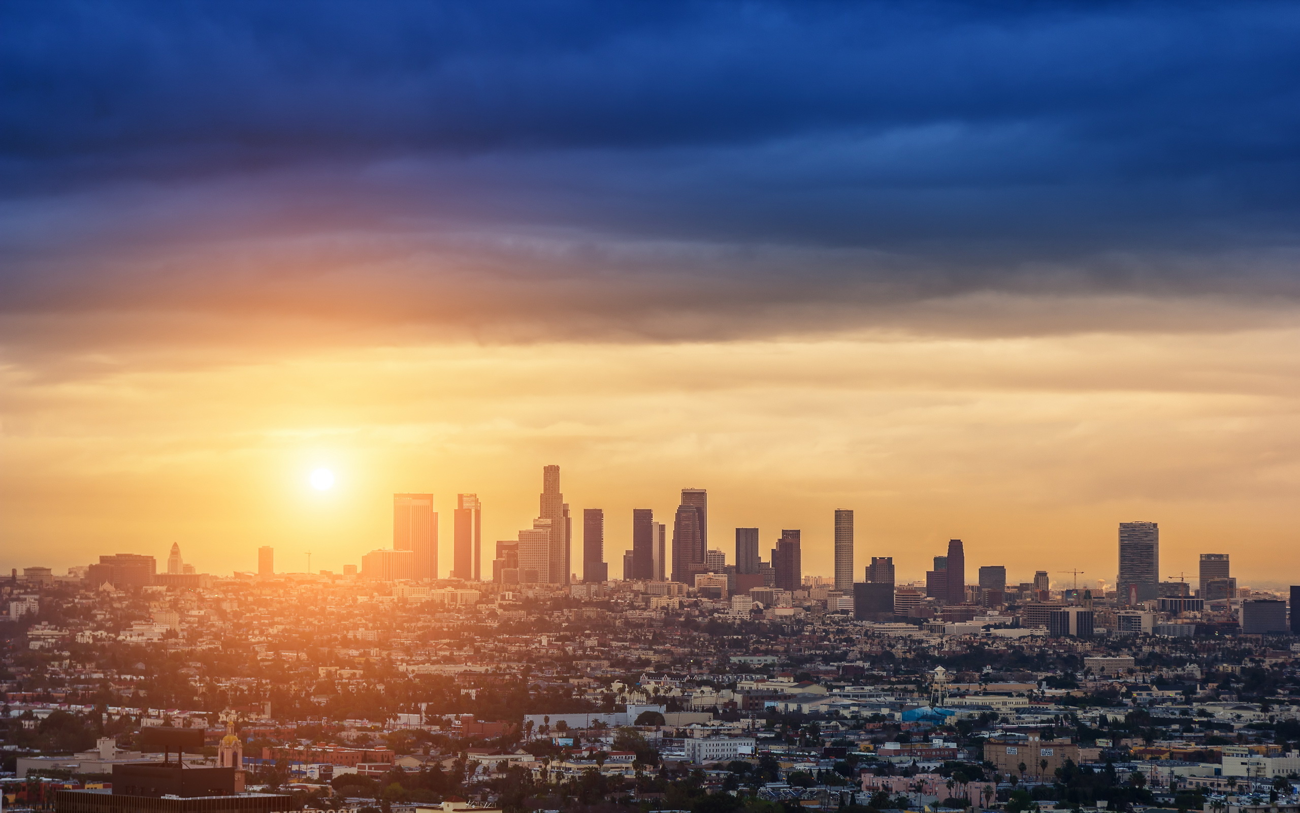 Aerial perspective, Sunrise over California, Stunning backdrop, Skyline view, 2560x1600 HD Desktop