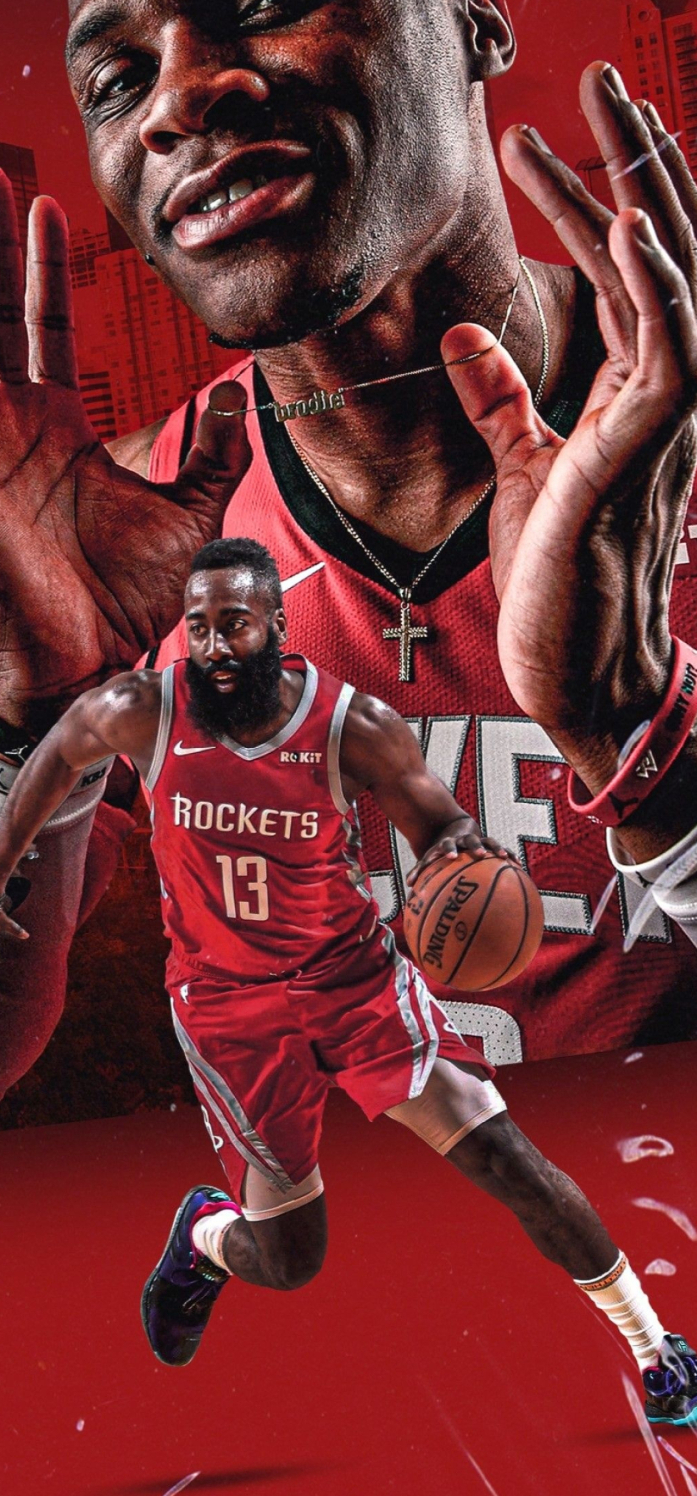 Houston Rockets, NBA basketball, Sports art, Travis Allen, 1400x3000 HD Phone