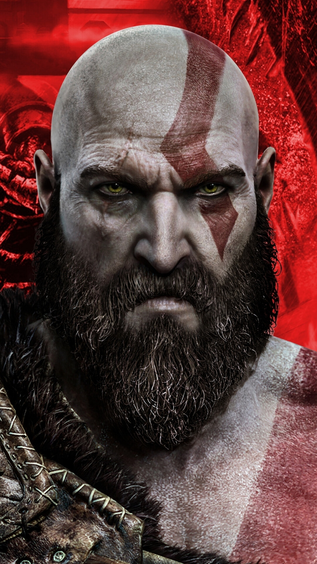 God of War: Ragnarok, Kratos artwork, Superb visuals, Smartphone wallpaper, 1080x1920 Full HD Phone