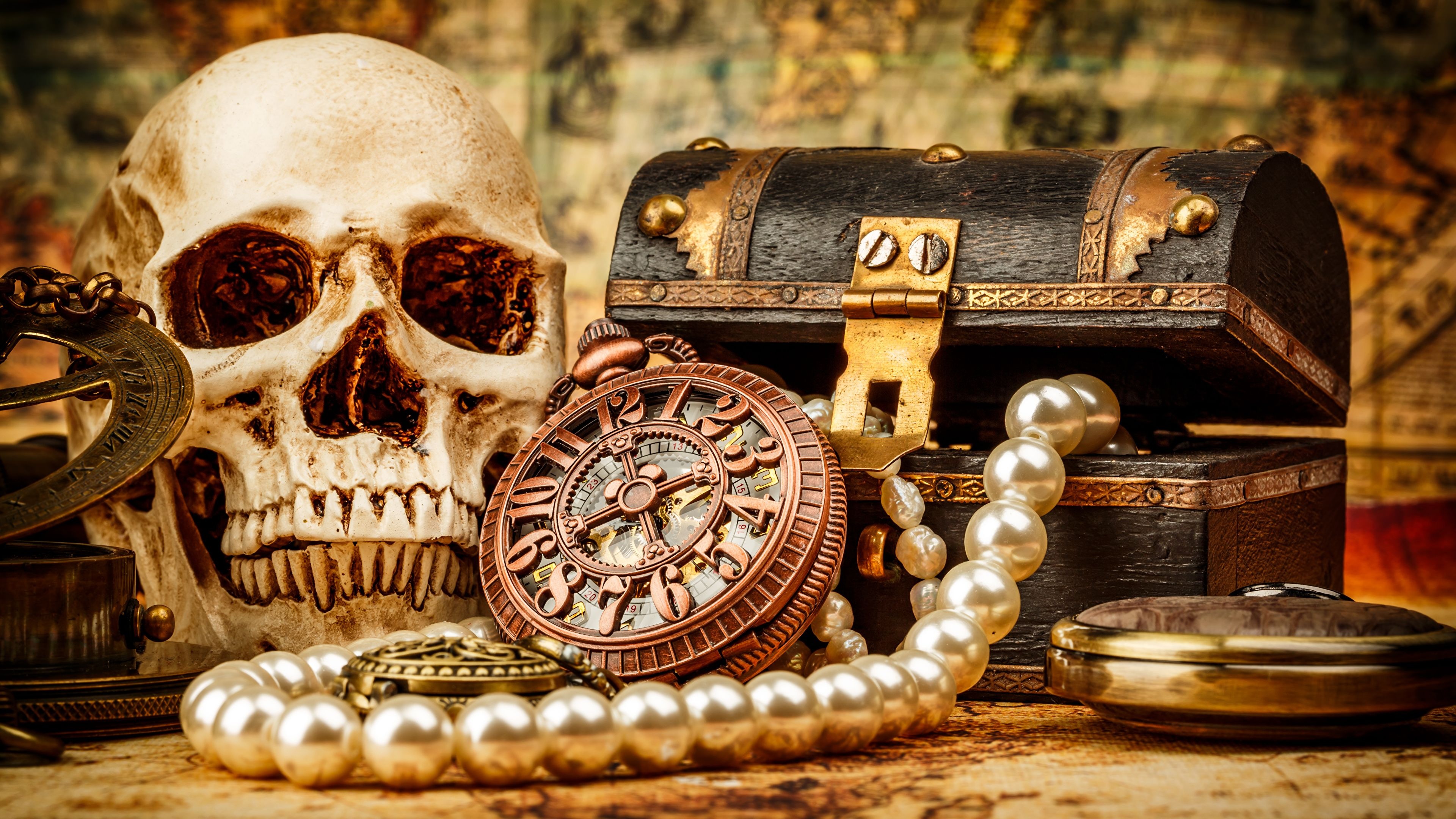 Treasure chest, Jewelry Box Wallpaper, 3840x2160 4K Desktop