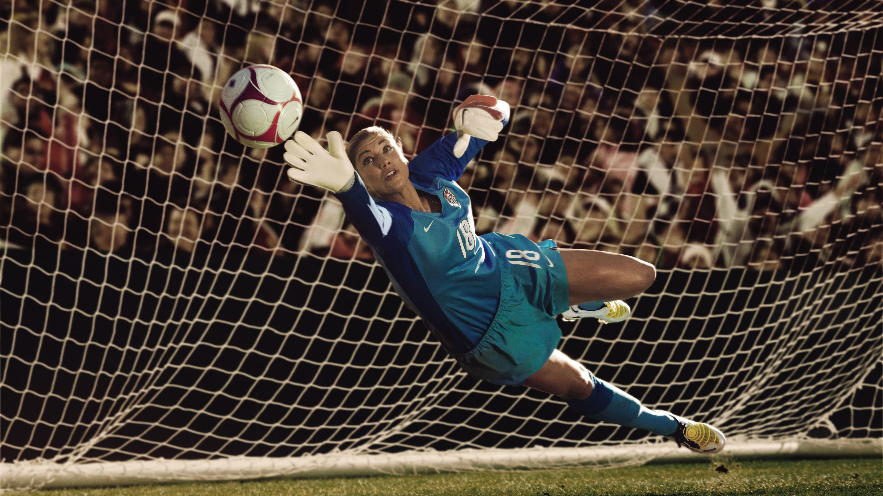 Hope Solo, Dynamo soccer goalkeeper, Beautiful sportswoman, Wallpaper resolution, 3000x1690 HD Desktop