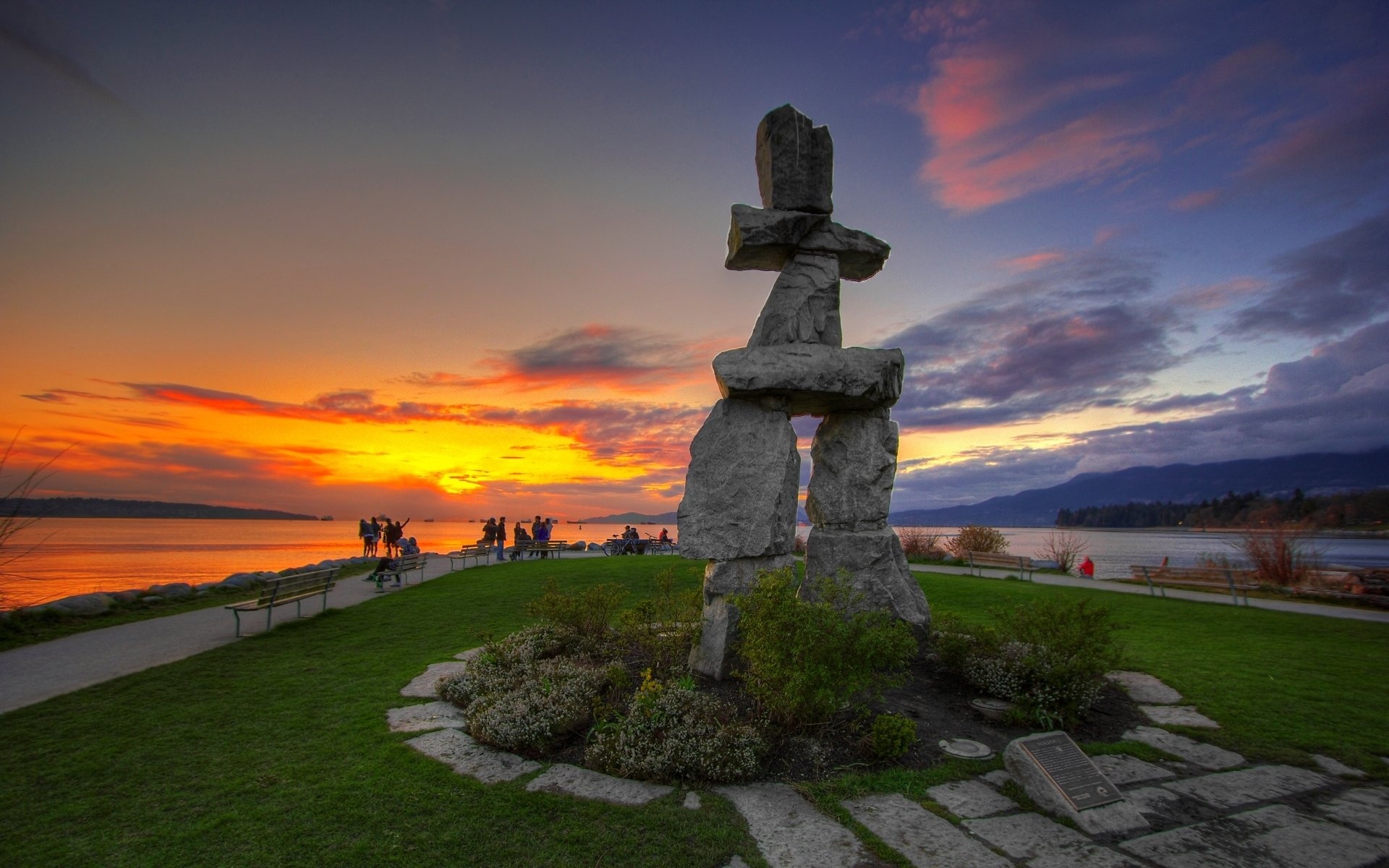 Inukshuk, Canada, Sculpture, Vancouver, 1920x1200 HD Desktop