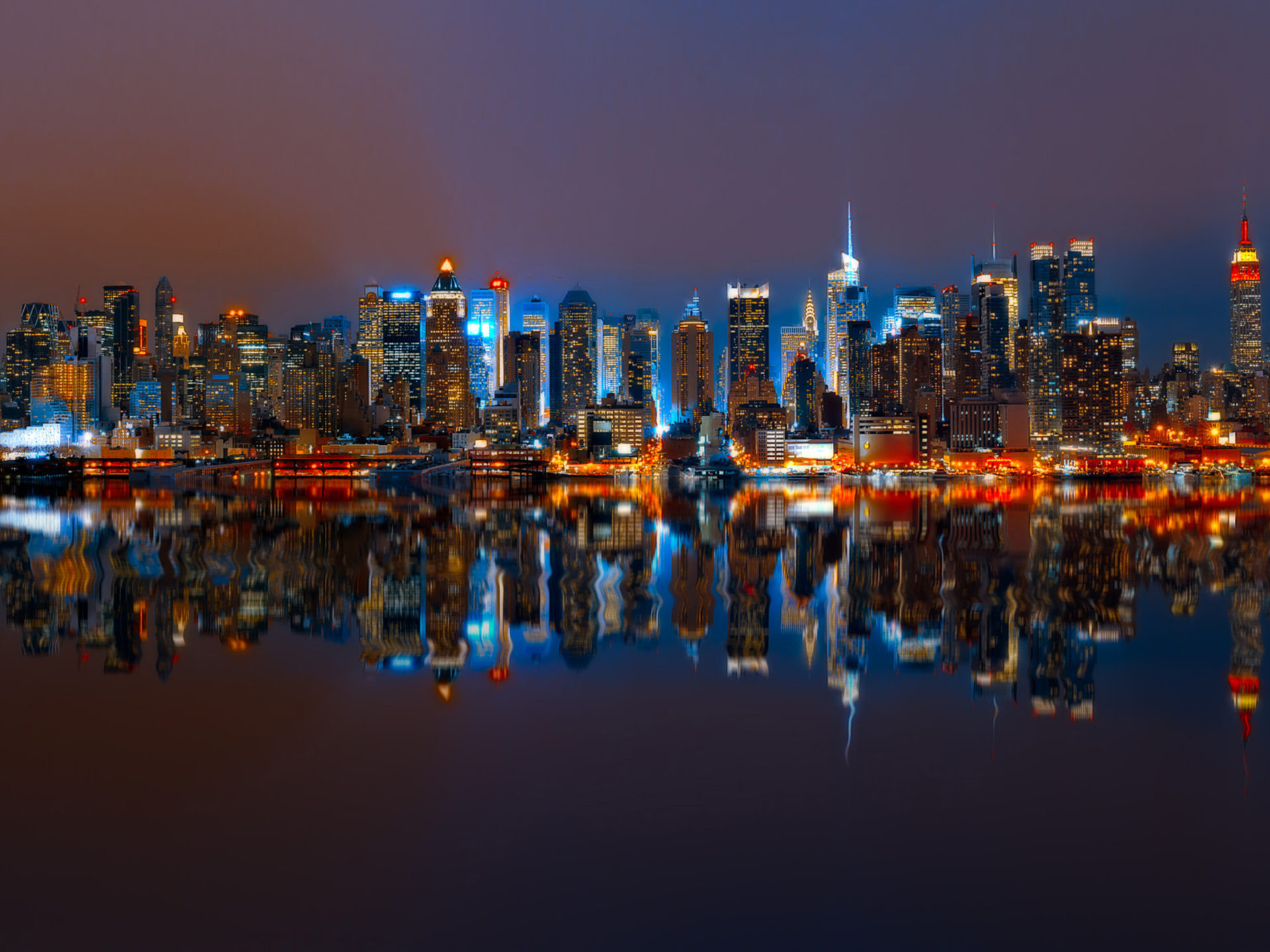 Manhattan, Night city landscape, HD wallpapers, Free download, 1920x1440 HD Desktop