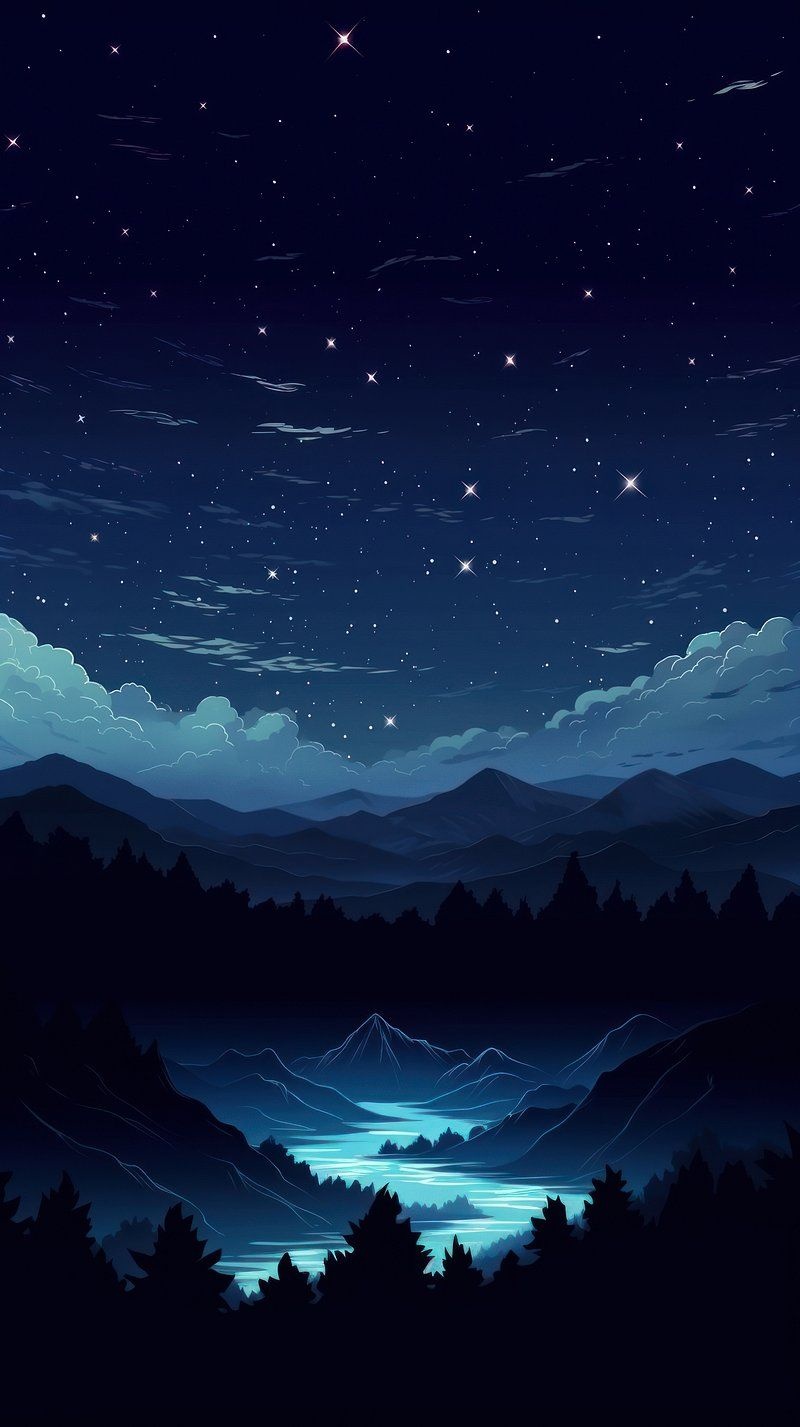 Starry night, Nature Artwork Wallpaper, 800x1430 HD Phone