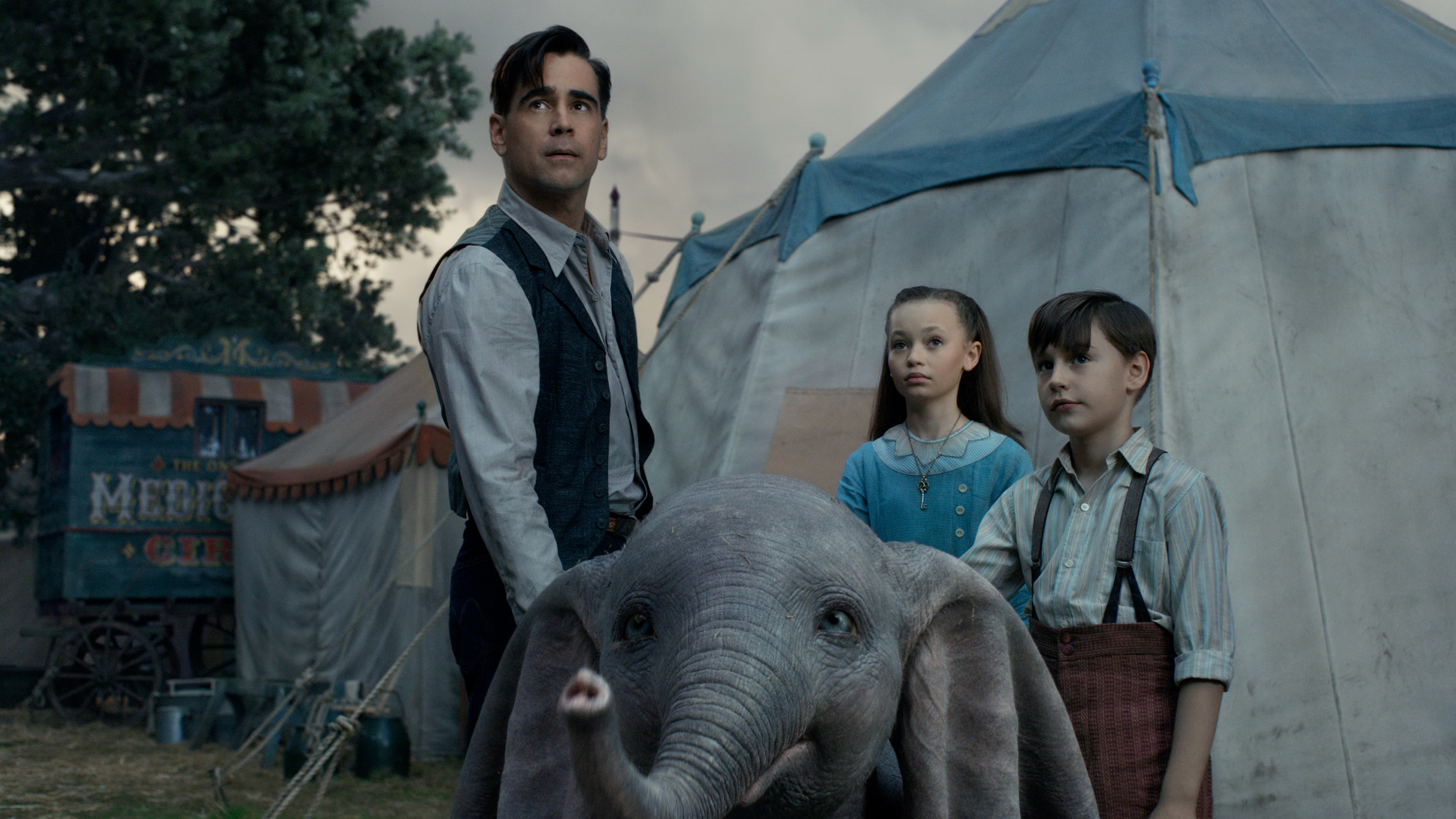 Colin Farrell, Dumbo movie, Nico Parker, Finley Hobbins, 3840x2160 4K Desktop