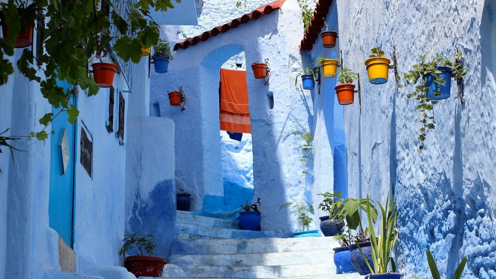 Morocco, Travels, Blue city, Wallpapers, 1920x1080 Full HD Desktop