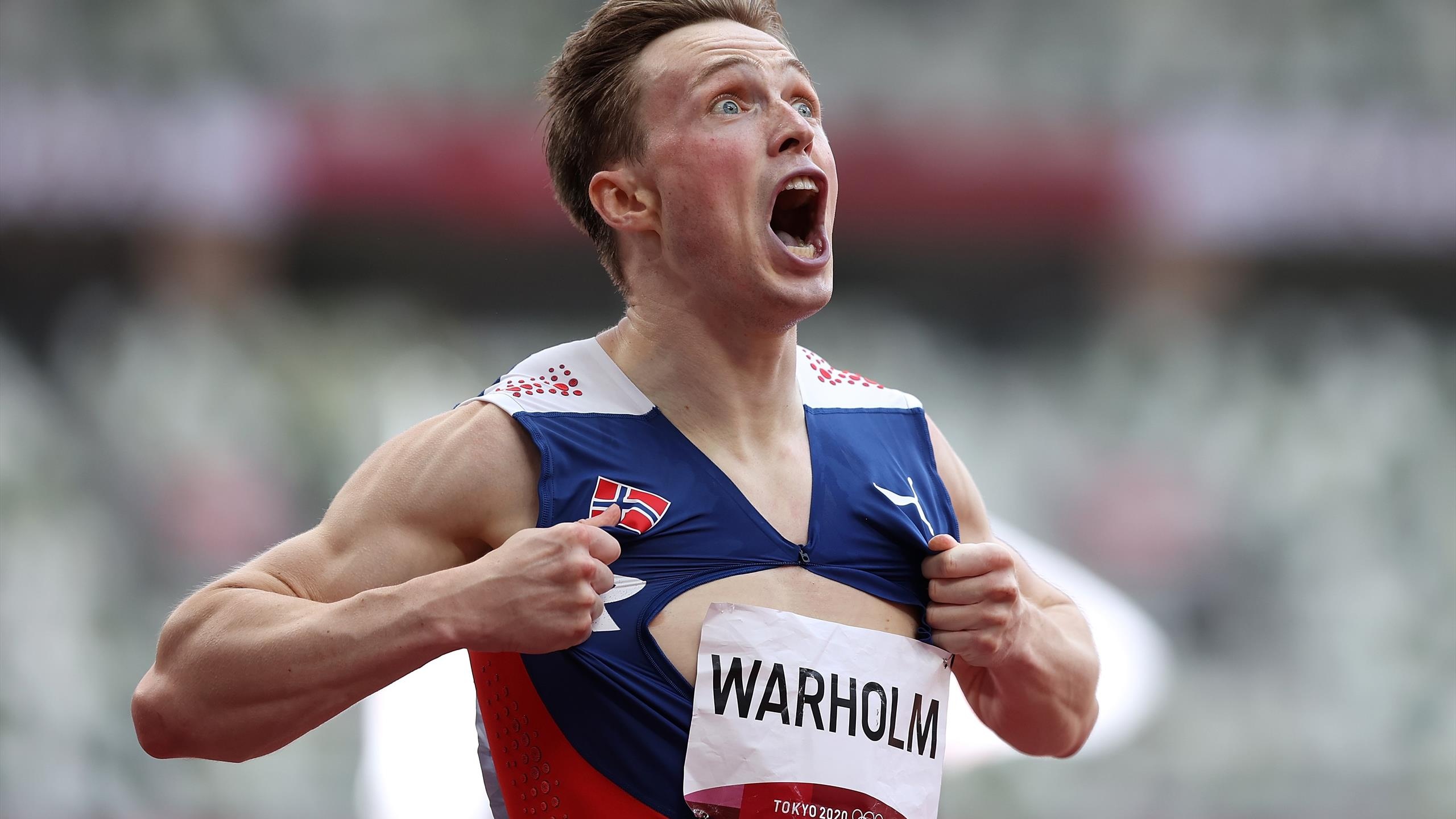 Karsten Warholm, Tokyo 2020, Athletic performance, Eurosport, 2560x1440 HD Desktop