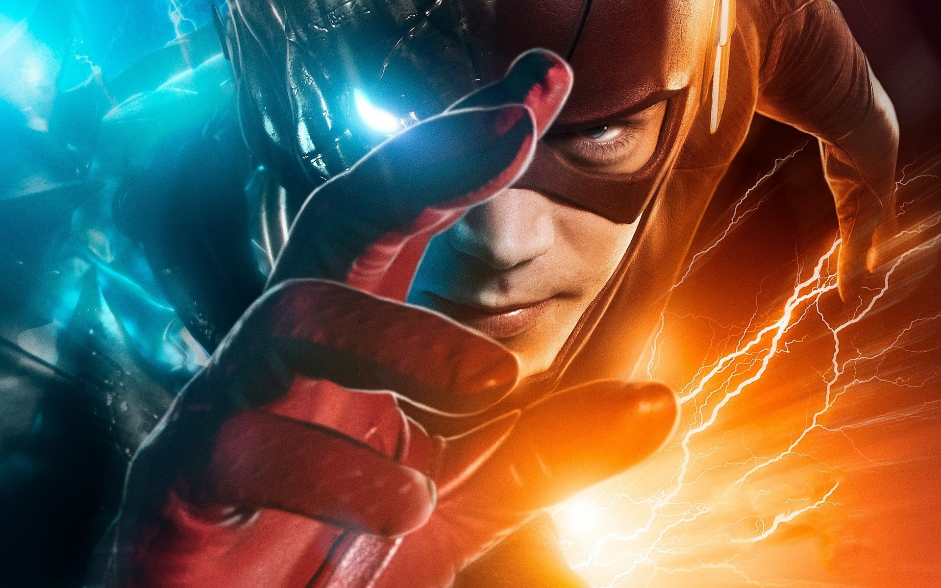 Grant Gustin, Flash TV series, Superhero's resolution, Desktop adornment, 1920x1200 HD Desktop