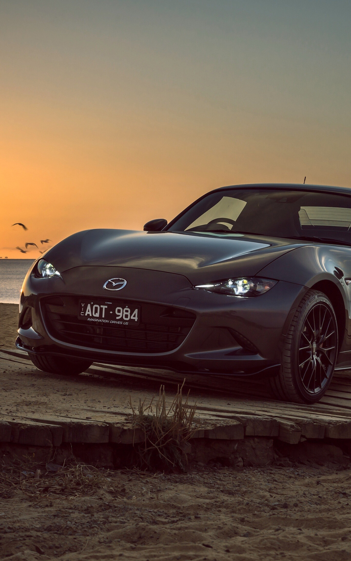 Download Mazda MX-5, Sports car, Black sunset, Samsung Galaxy S8, 1440x2310 HD Phone