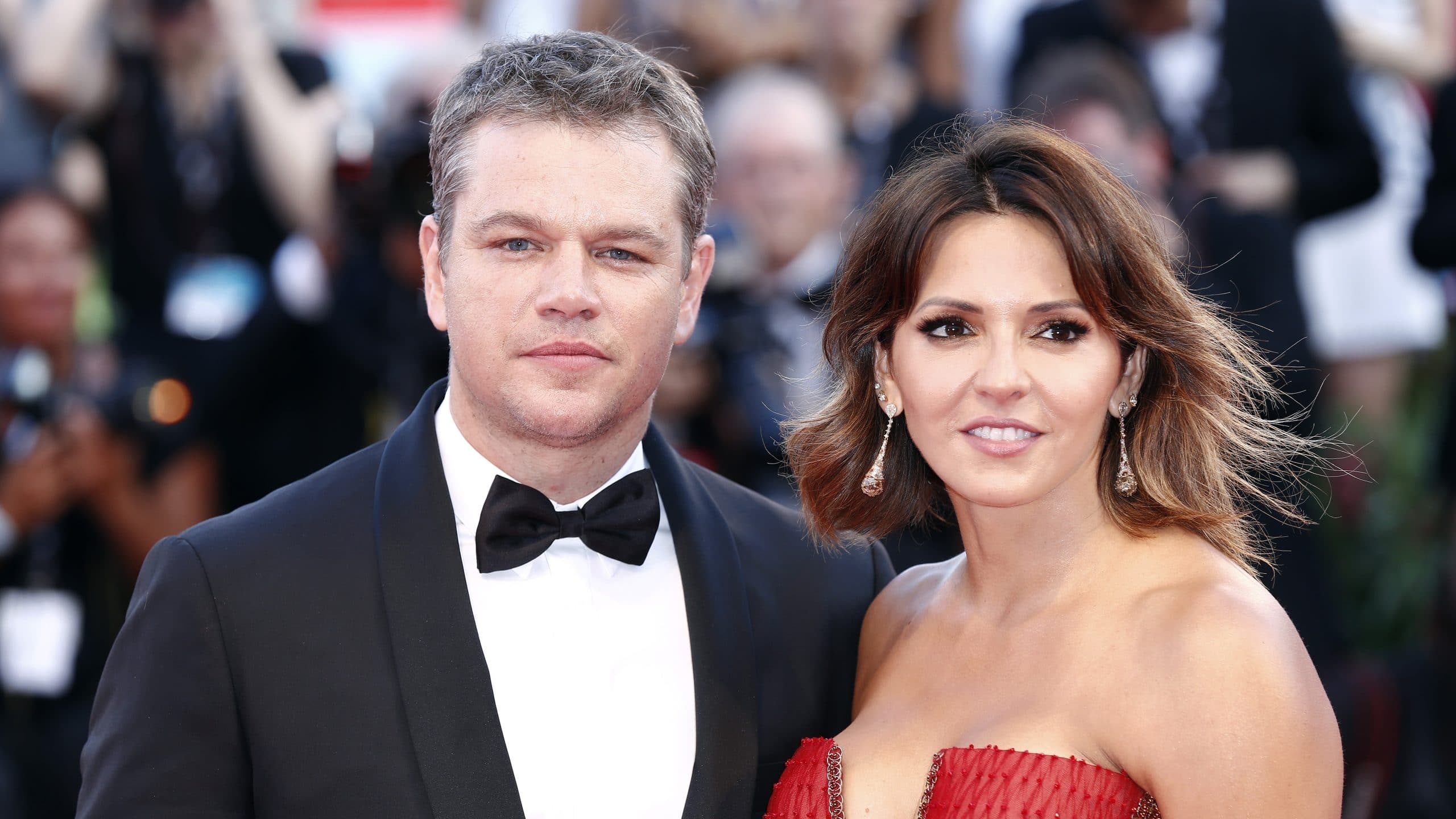 Matt Damon and Luciana Barroso, Love of his life, Spectacler, Deep dive, 2560x1440 HD Desktop