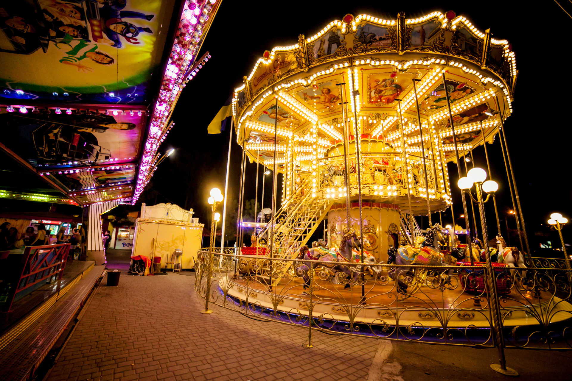 Carousel wallpapers, Merry go round, Amusement park, 3D model, 1920x1280 HD Desktop