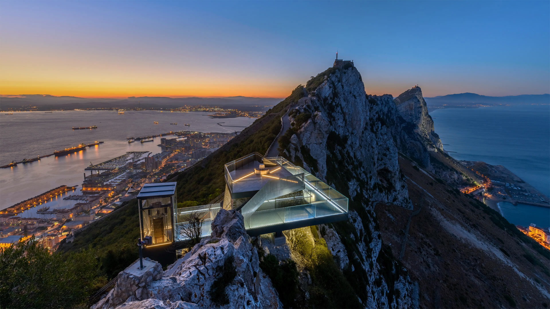 Gibraltar skywalk, Bing fotos, 1920x1080 Full HD Desktop