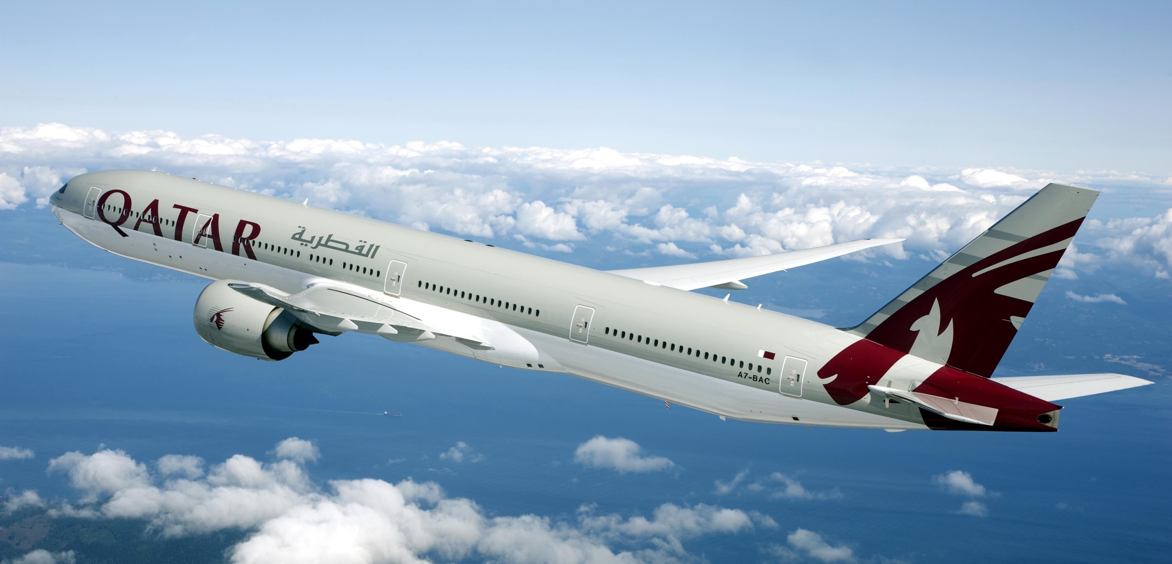 Qatar Airways, Flight expansion, Popular routes, Business travel, 3800x1830 Dual Screen Desktop