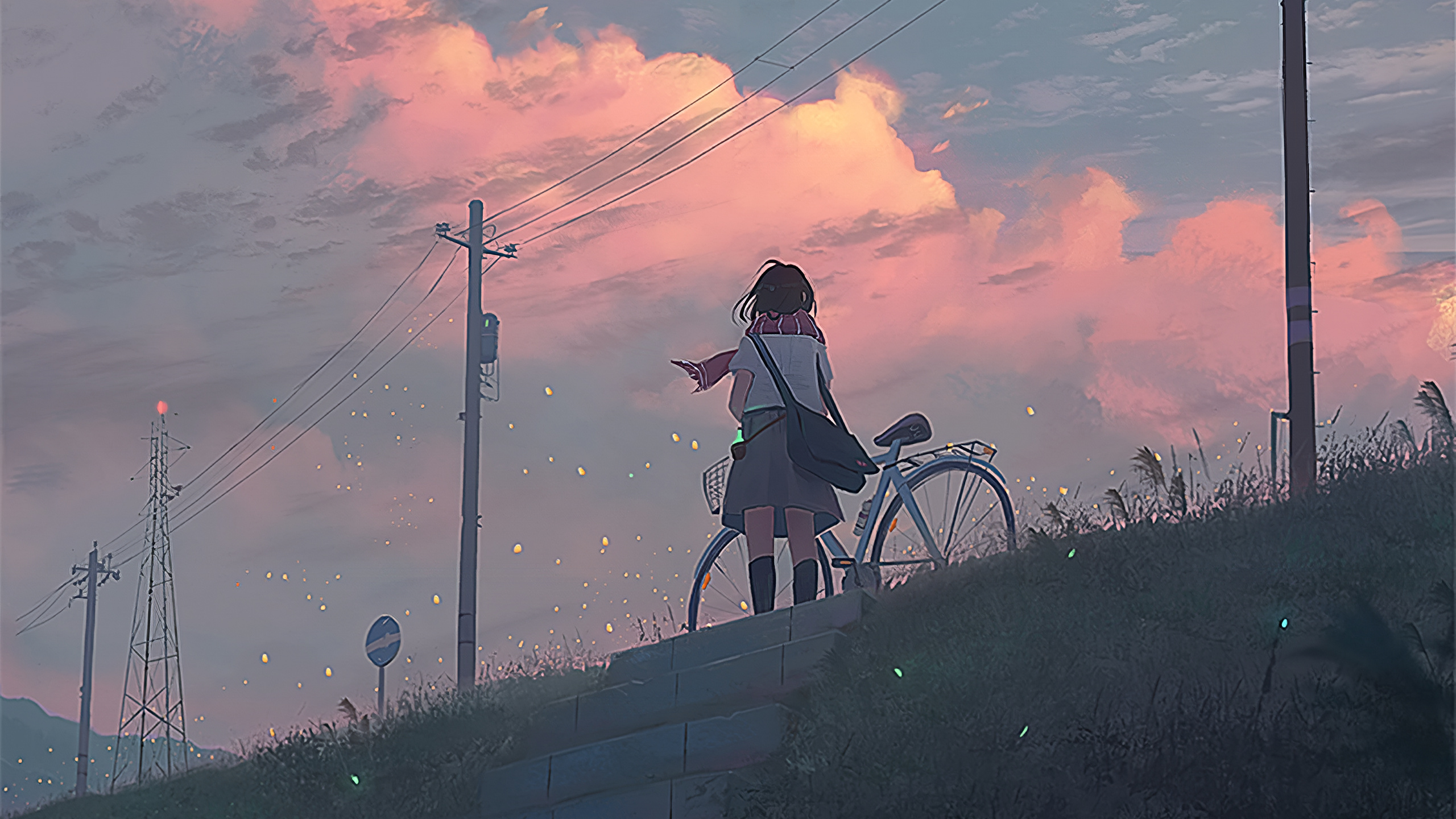 Makoto Shinkai, KMS by Guweiz, Ranimewallpaper, Exquisite artistry, 2560x1440 HD Desktop