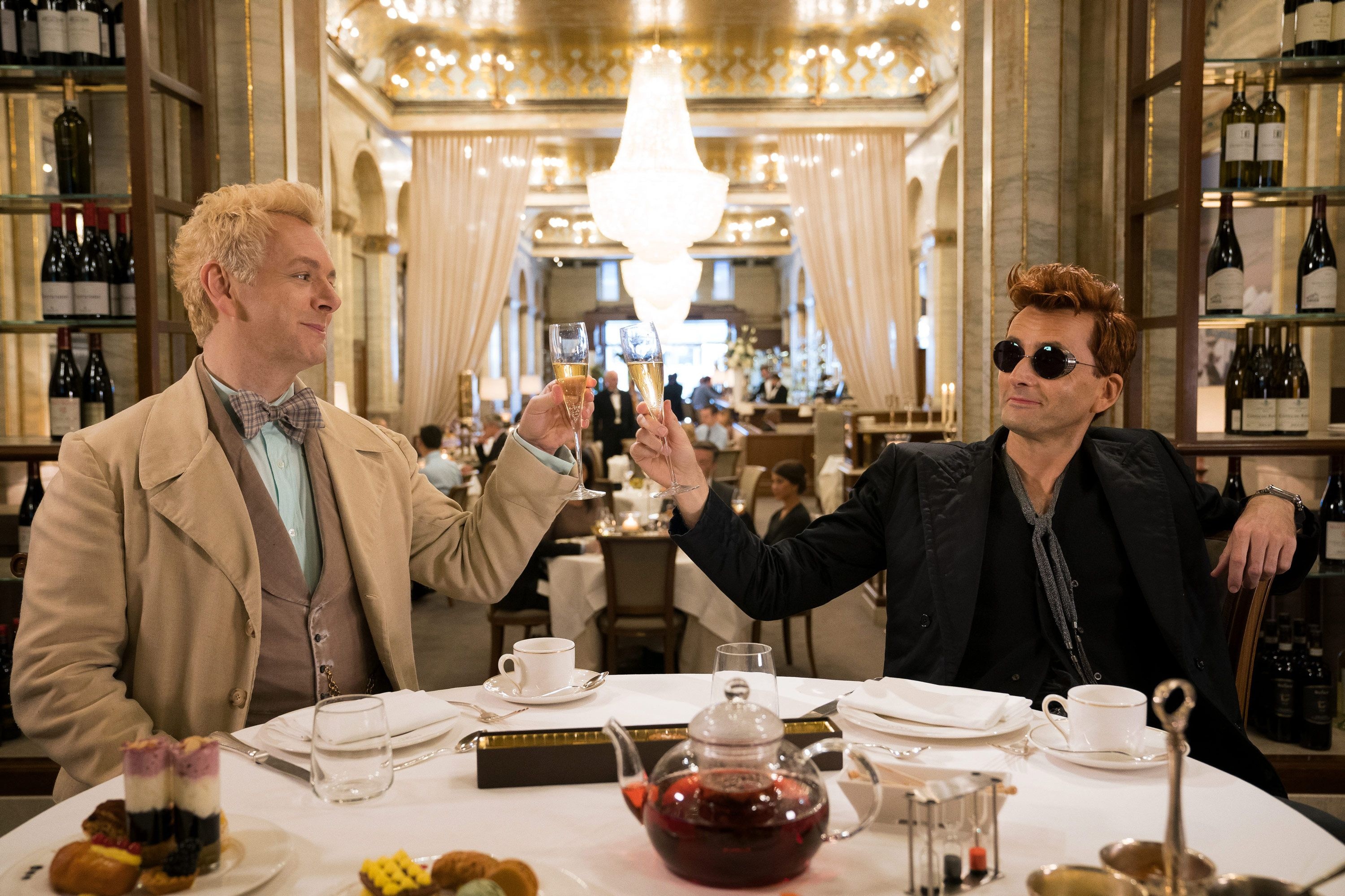 Good Omens TV series, Tennant and Sheen, Heavenly battle, Apocalyptic trailer, 3000x2000 HD Desktop