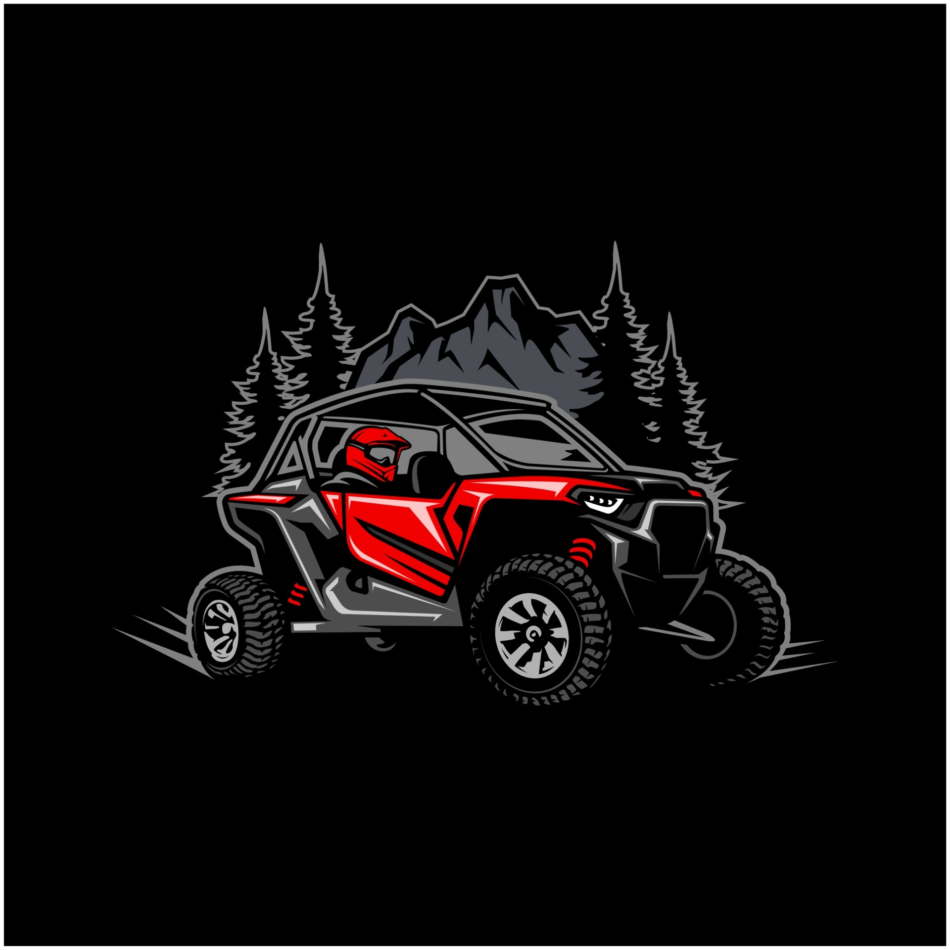 Adventure Off-road Buggy, UTV Illustration, UTV Vector Art, UTV Outdoor, 1920x1920 HD Phone