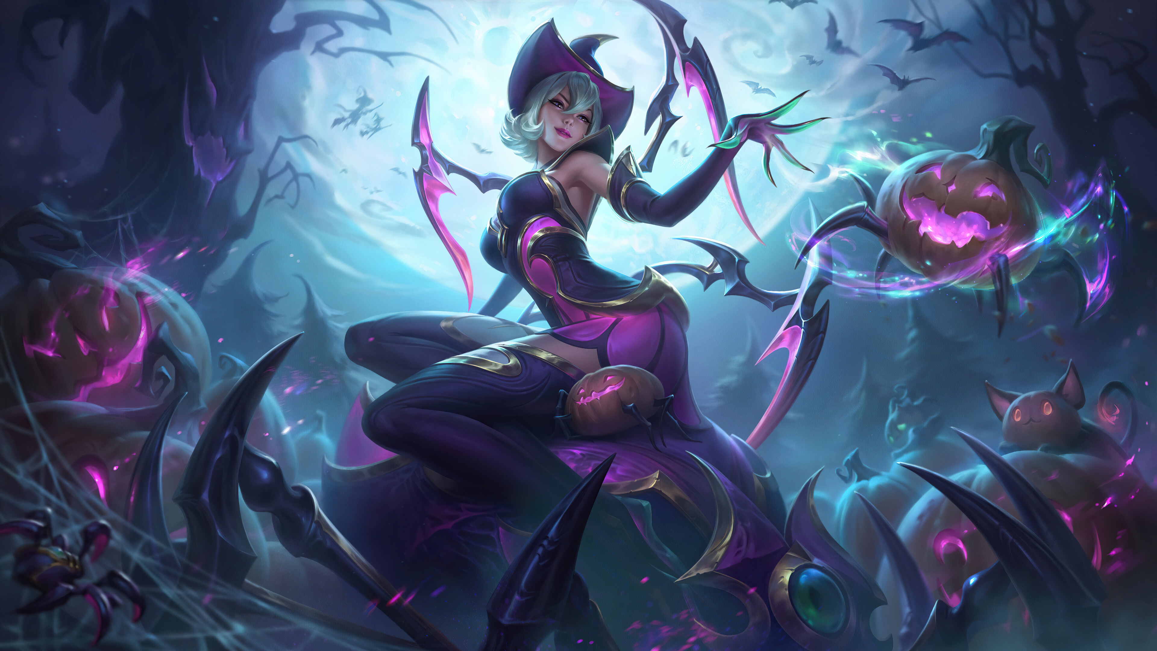 Sorceress Elise, Halloween Witches Wallpaper, 3840x2160 4K Desktop