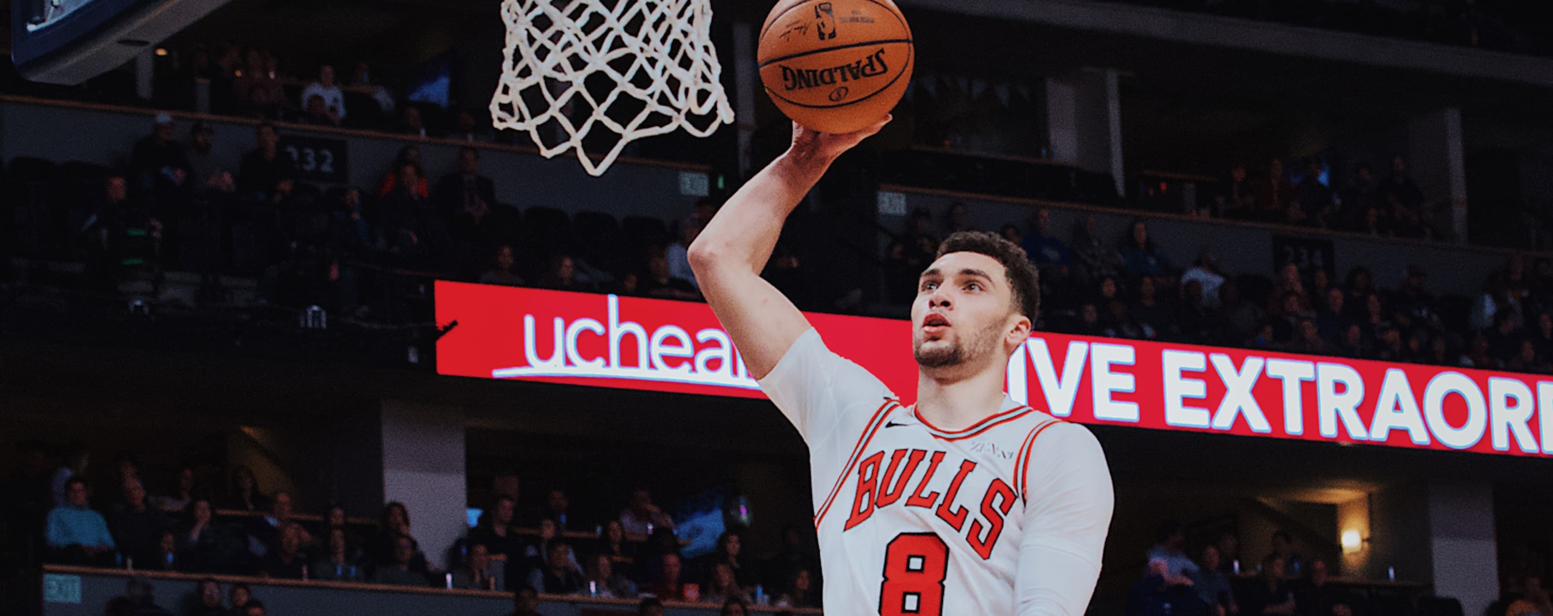 Zach LaVine, Chicago Bulls, Dunk wallpapers, 3200x1270 Dual Screen Desktop