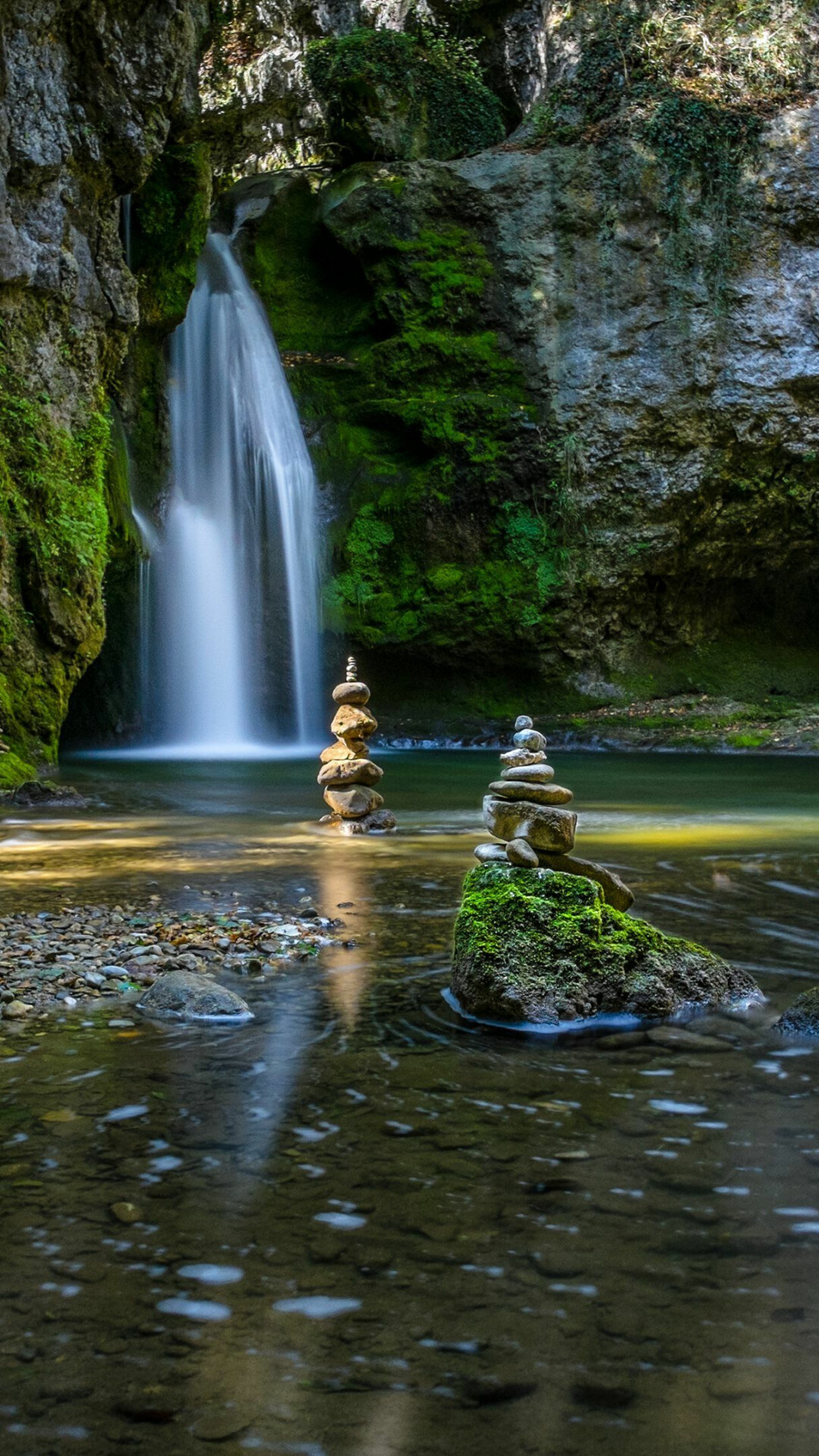 Stunning waterfall, Nature's spectacle, Breathtaking cascade, Captivating beauty, 1080x1920 Full HD Phone