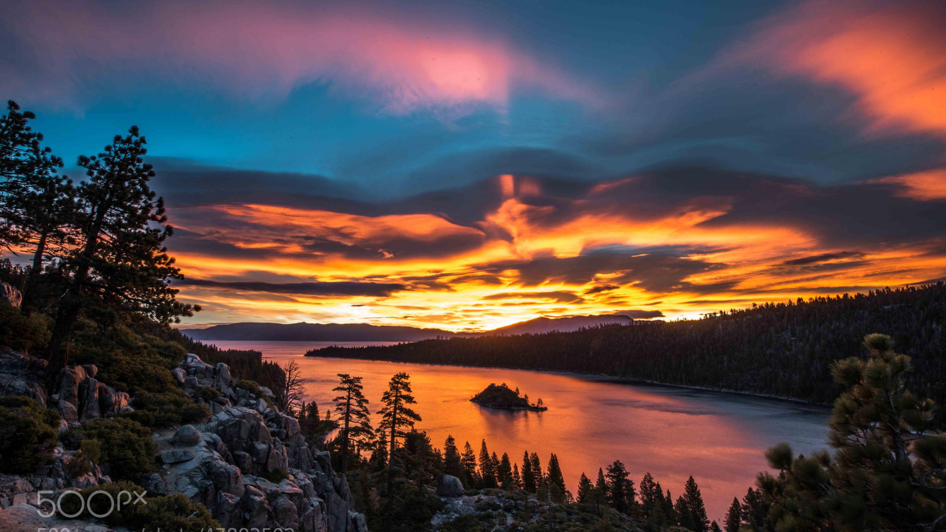 Emerald Bay, Sunrise photography, Bill Currier, Striking colors, 1920x1080 Full HD Desktop