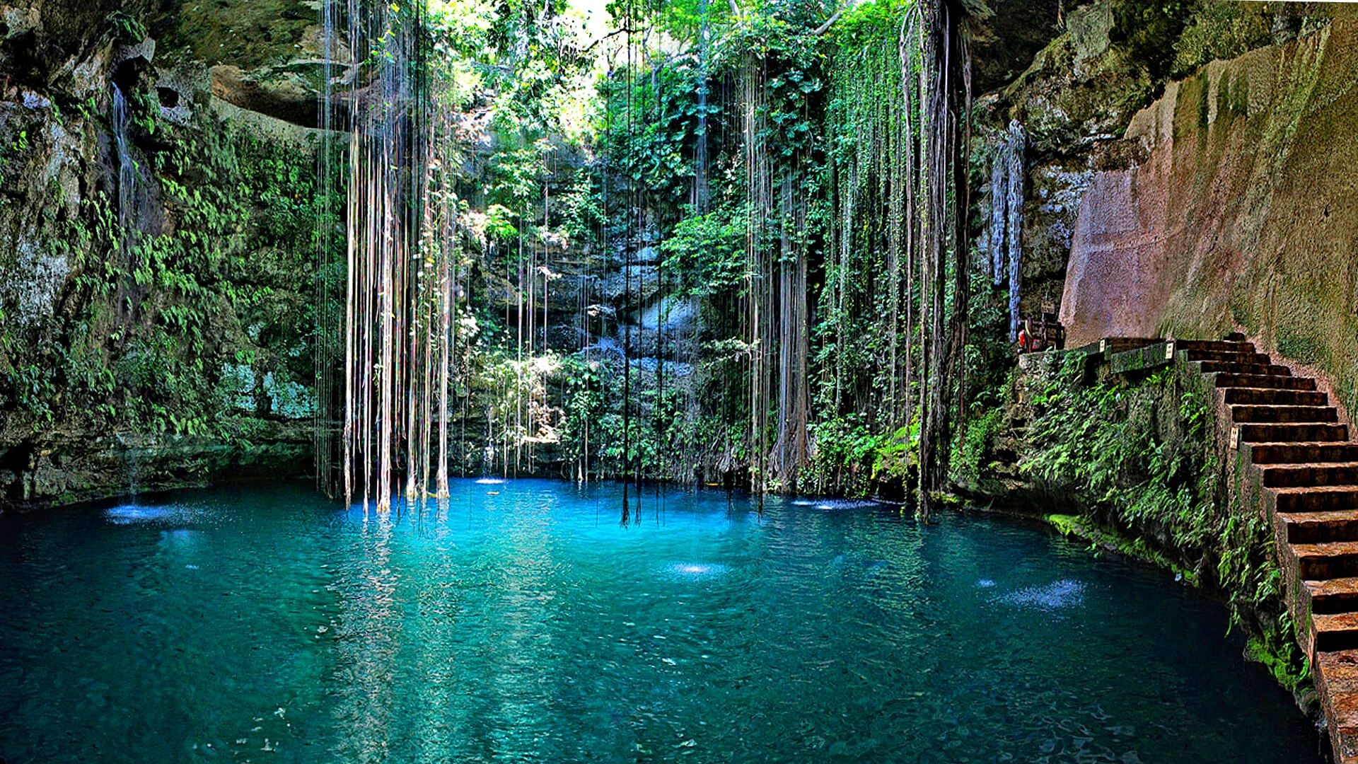 Ik Kil Cenote, Mexico travel, Beautiful wallpaper, Natural wonder, 1920x1080 Full HD Desktop