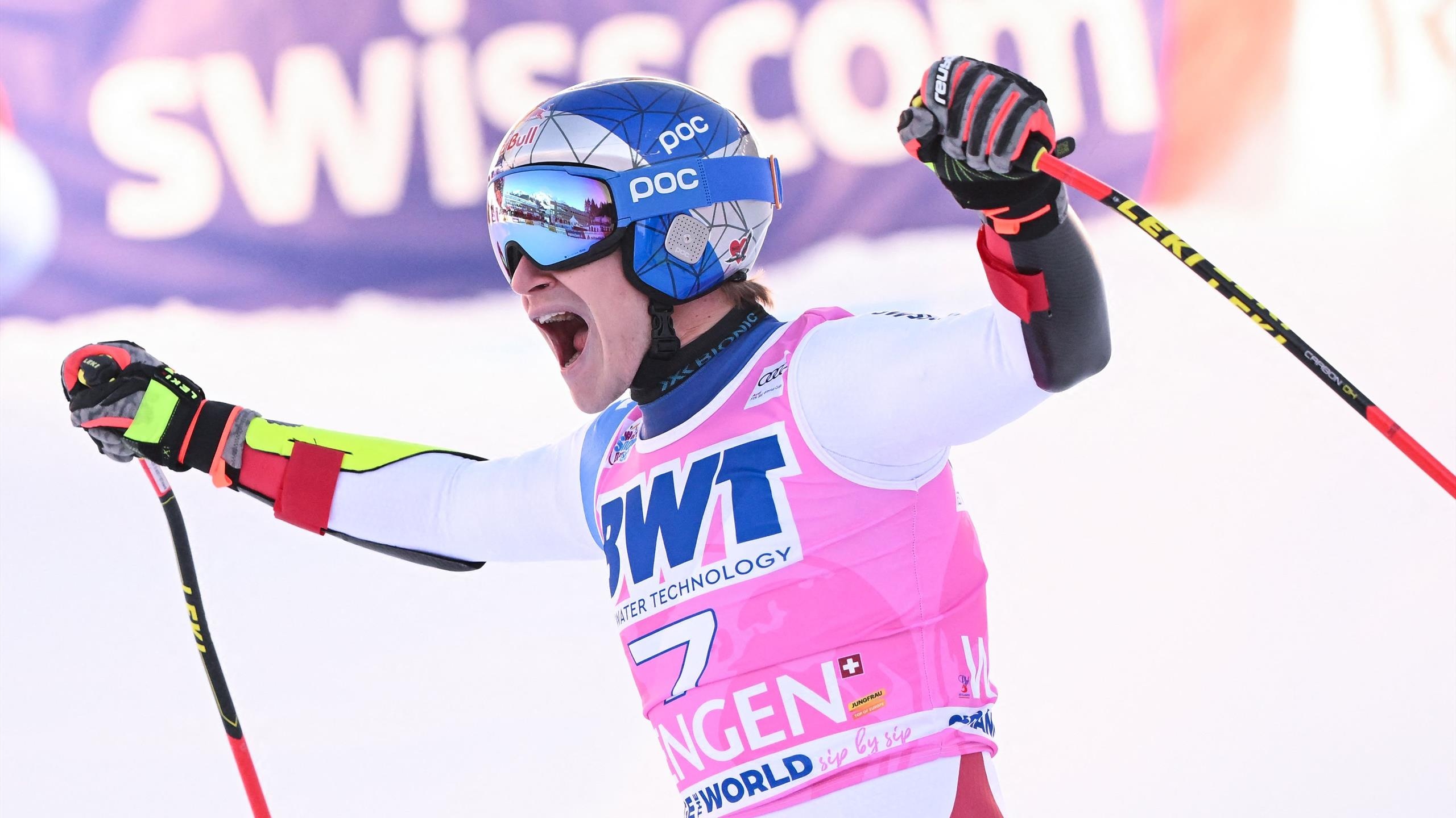 Marco Odermatt, Super G in Wengen, Lauberhorn win, 2560x1440 HD Desktop