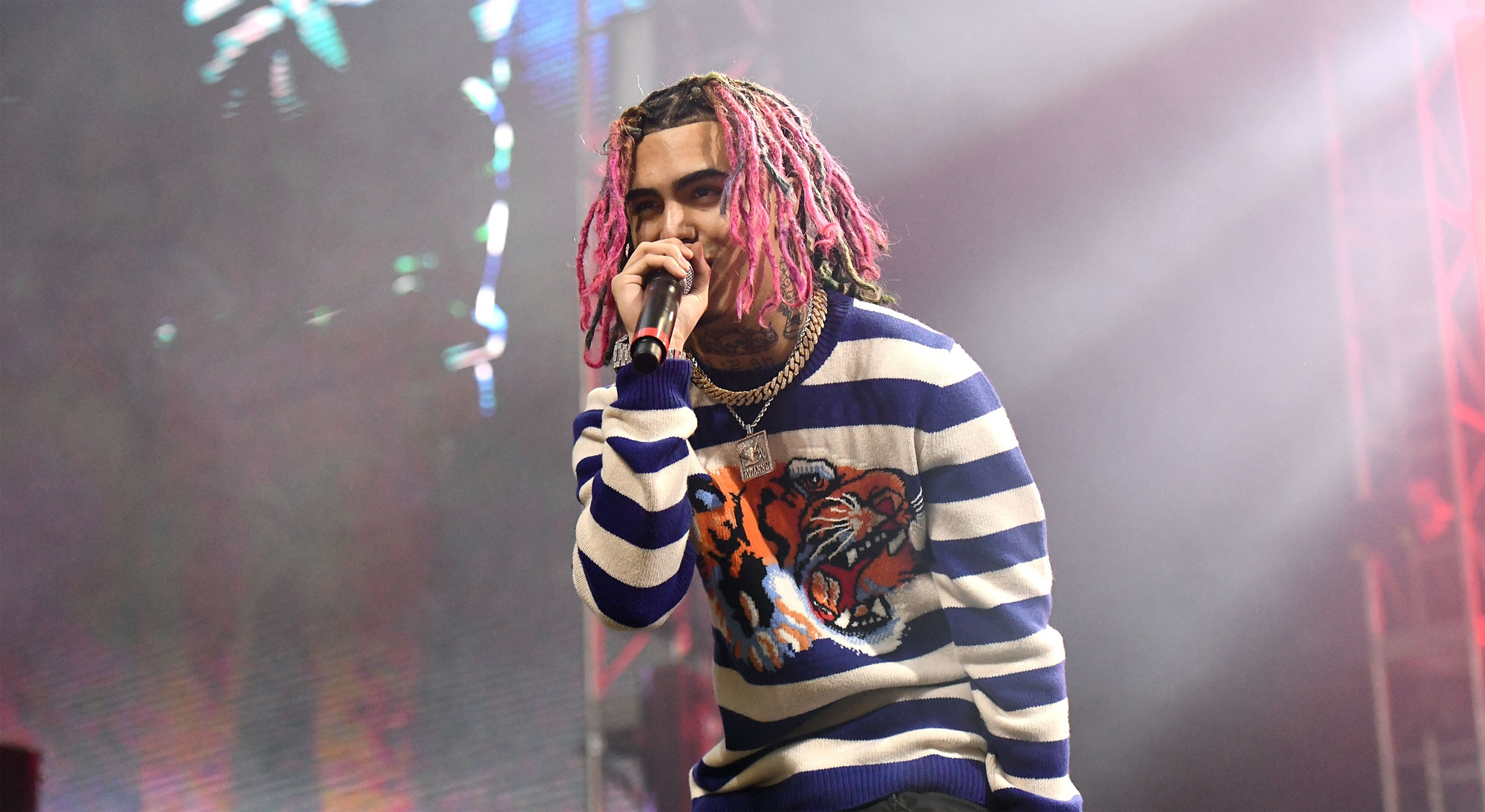 Lil Pump, Arrested for firing a gun, Controversial incident, Celebrity news, 2000x1100 HD Desktop