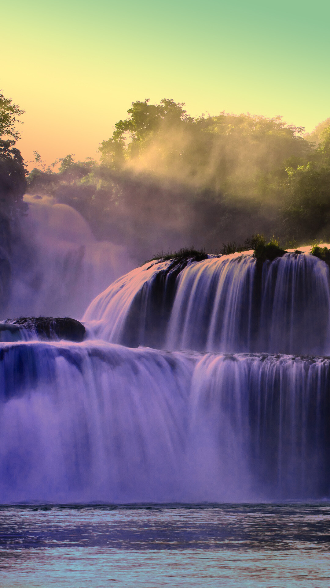 Waterfall, Majestic flow, Mobile wallpaper, Refreshing sight, 1080x1920 Full HD Phone