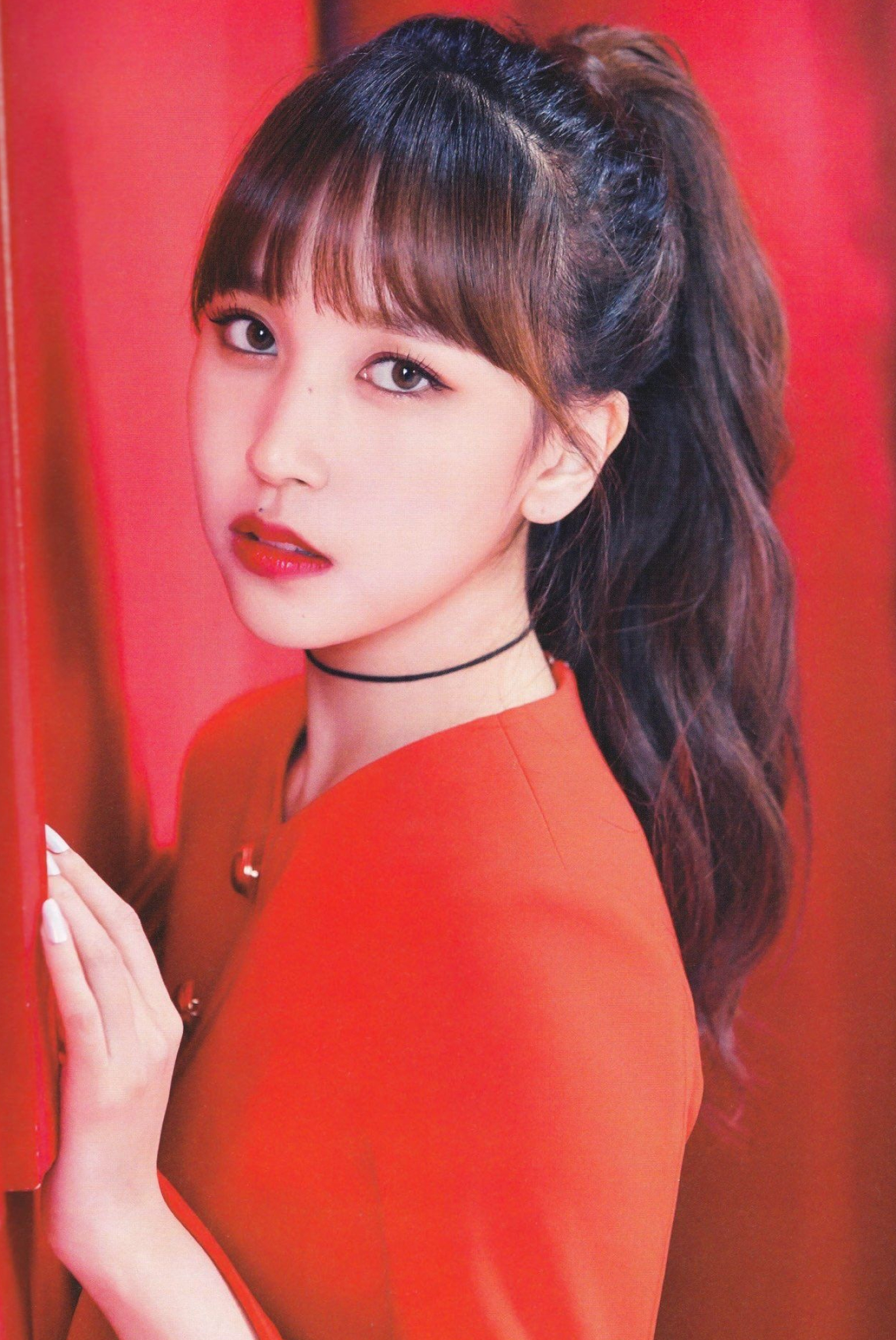 Mina (TWICE), Mina Twice, Glossy red lipstick, 1370x2050 HD Phone